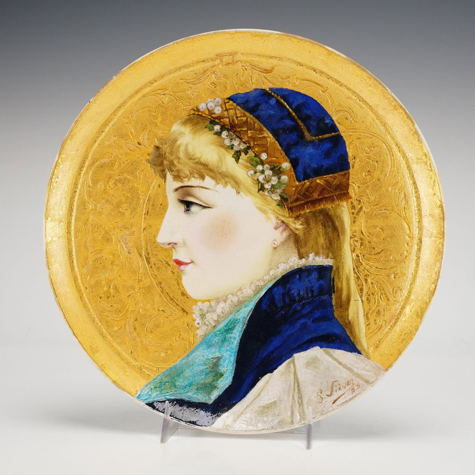 Wedgwood G. L. Siever Hand Painted Portrait Charger 1882 (1 of 4)
