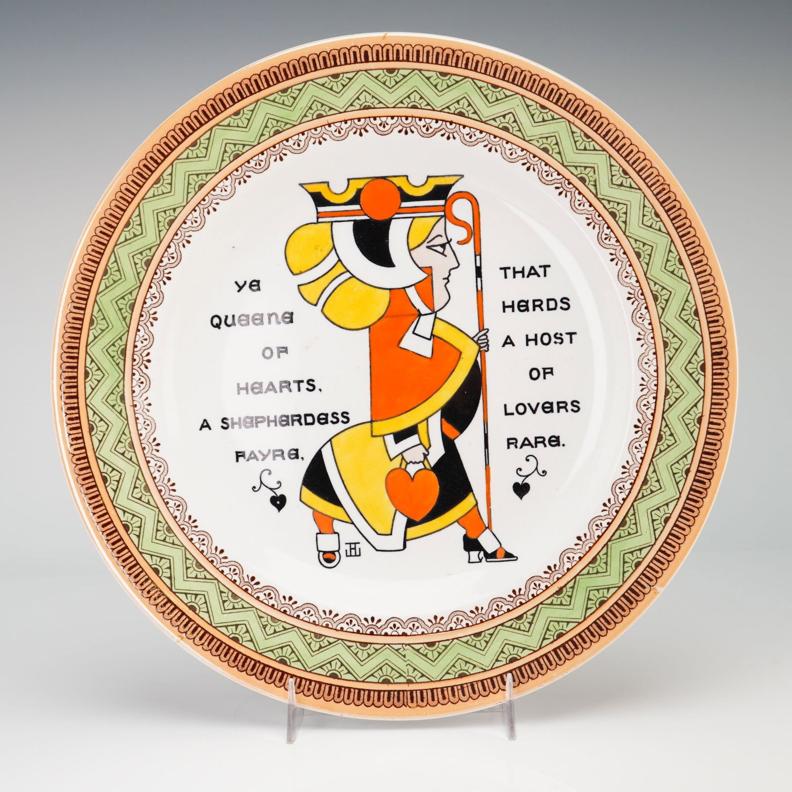 Wedgwood Augustus Jansson Playing Card Plate, Queen of Hearts (1 of 3)