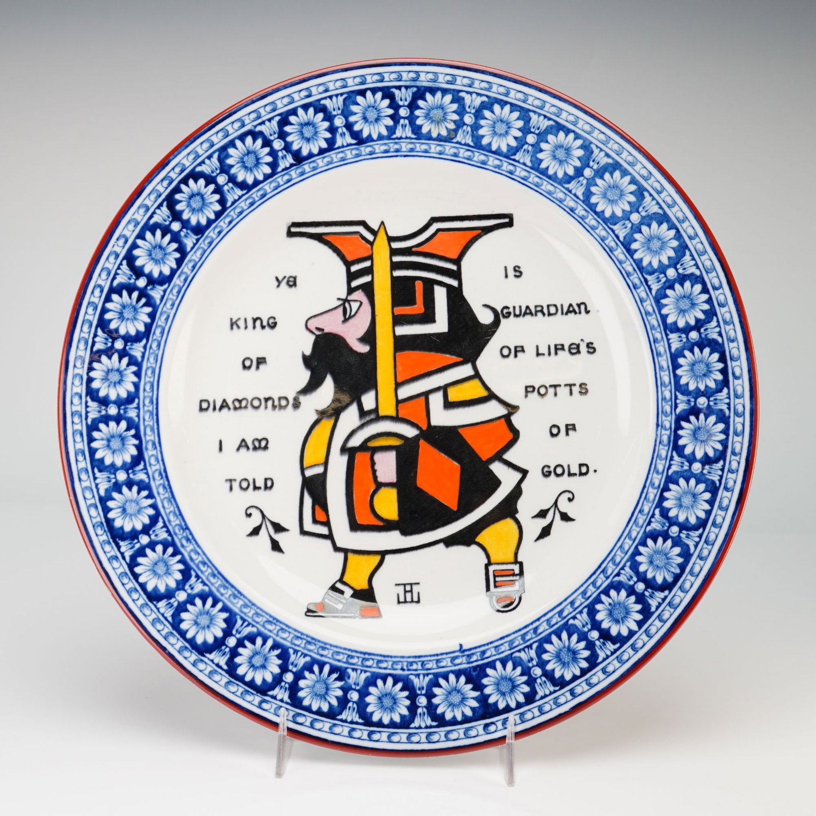 Wedgwood Etruria Augustus Jansson Playing Card Plate, King of Diamonds (1 of 3)