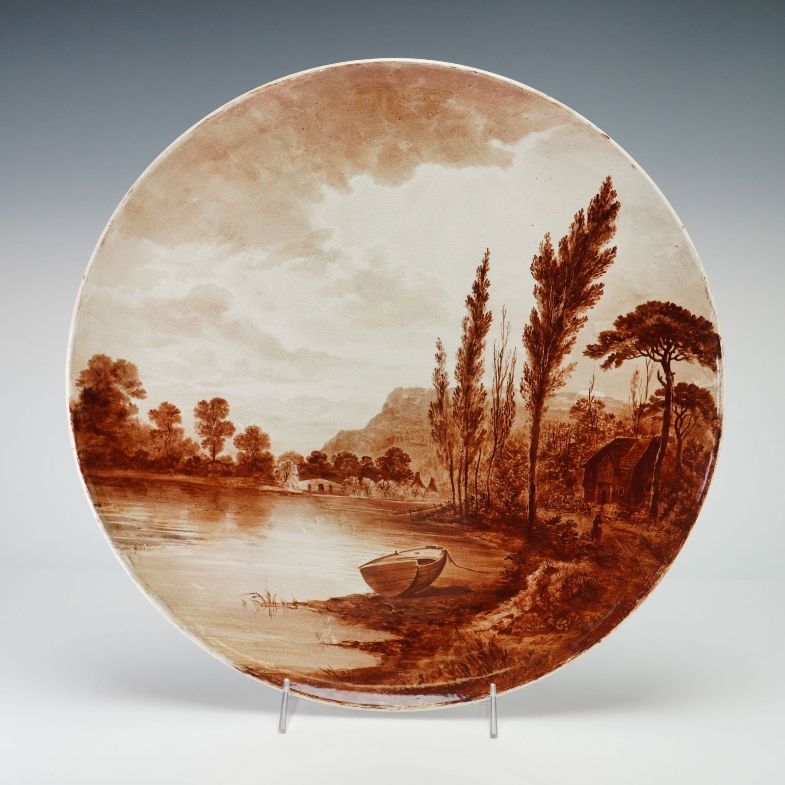 Wedgwood Ivory Transferware Landscape Wall Platter from The Rubin Collection (1 of 3)