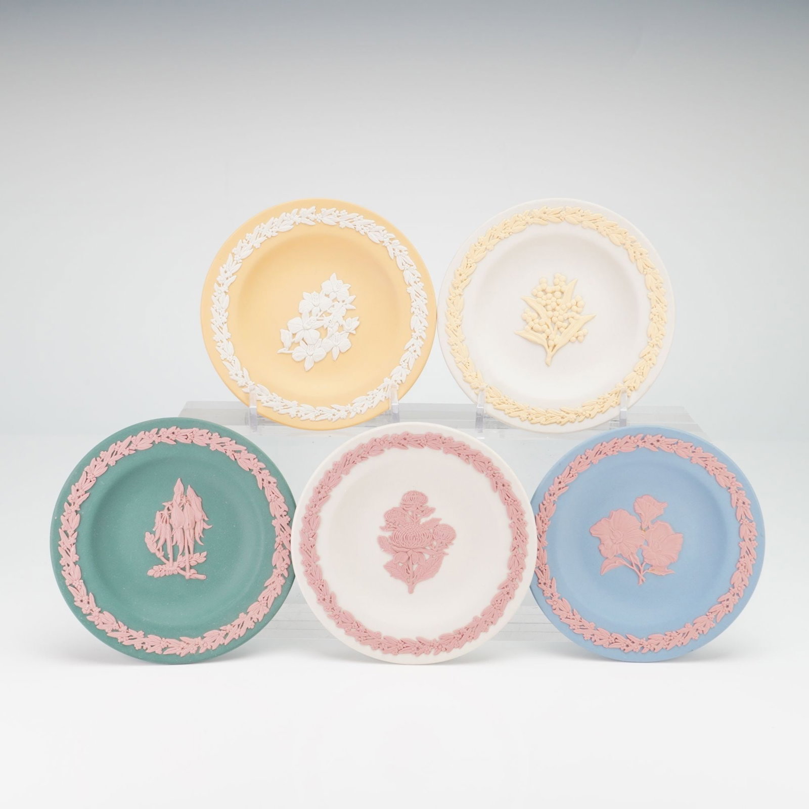5pc Wedgwood Jasperware Australian Native Flower Dishes (1 of 2)