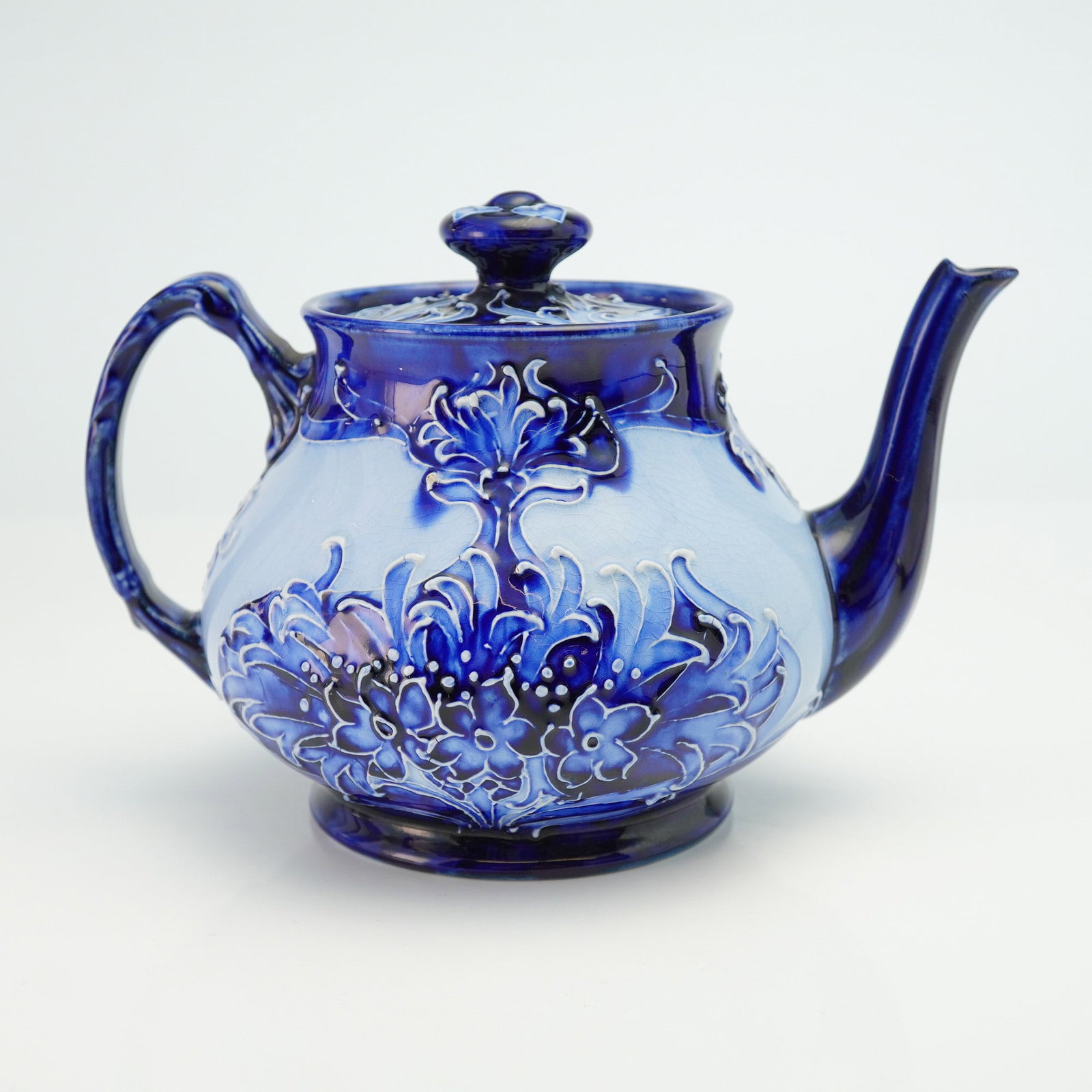Moorcroft Macintyre Blue Florian Ware Lidded Teapot, Cornflower (1 of 4)