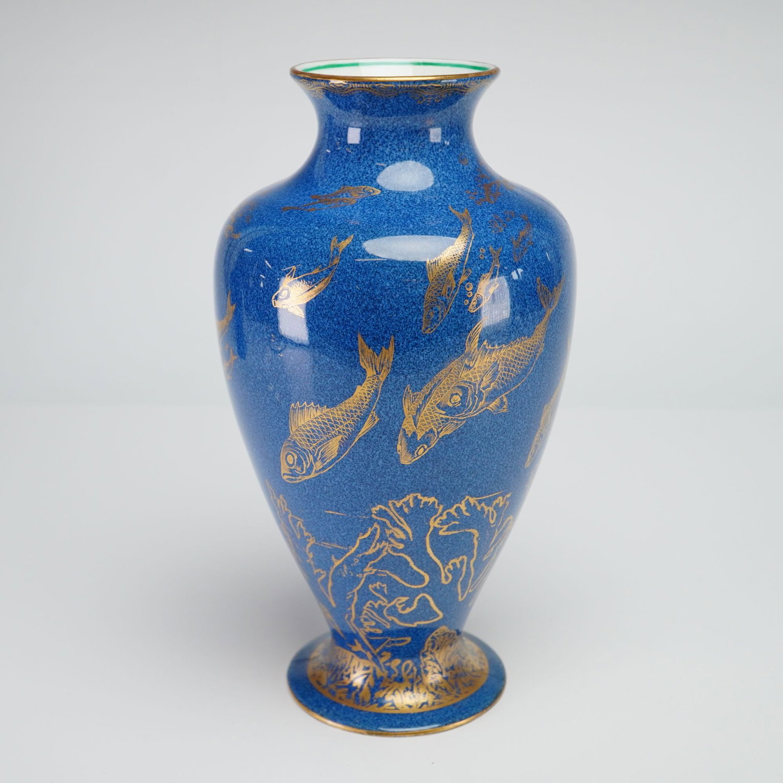 Wedgwood Bleu Souffle Lustre Fish Vase (1 of 3)