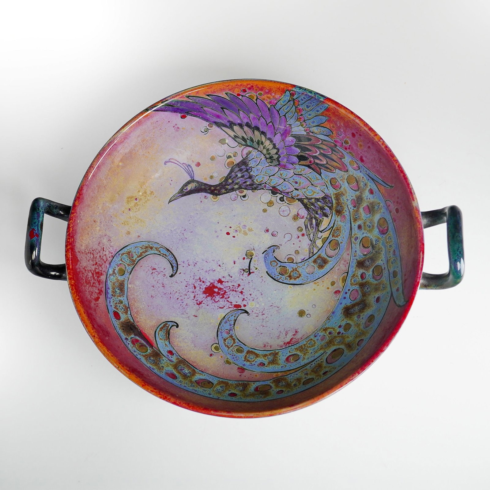 Royal Doulton by Charles Noke Sung Flambe Peacock Bowl (1 of 6)