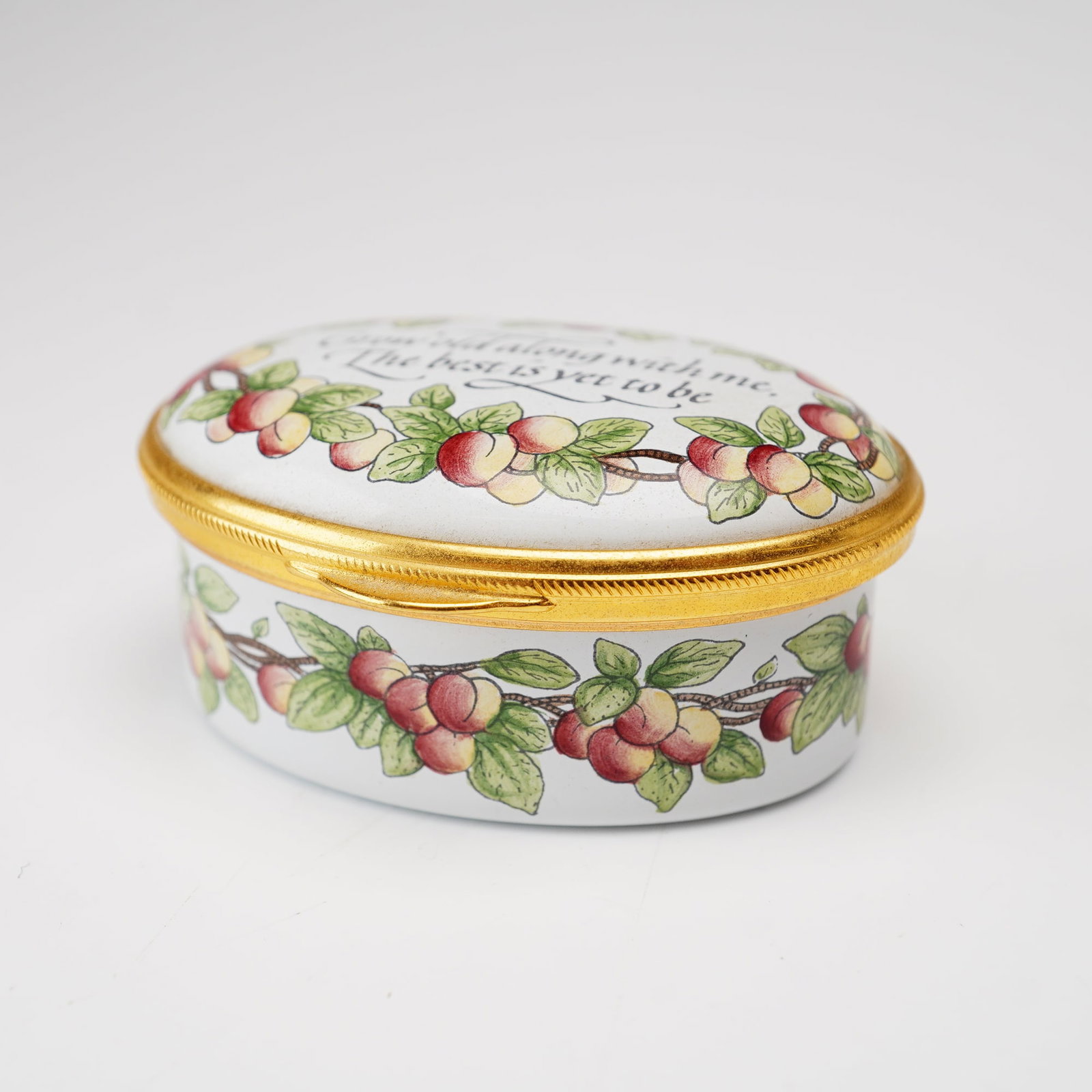 Staffordshire English Enamels Treasure Box with Robert Browning Quote (1 of 6)