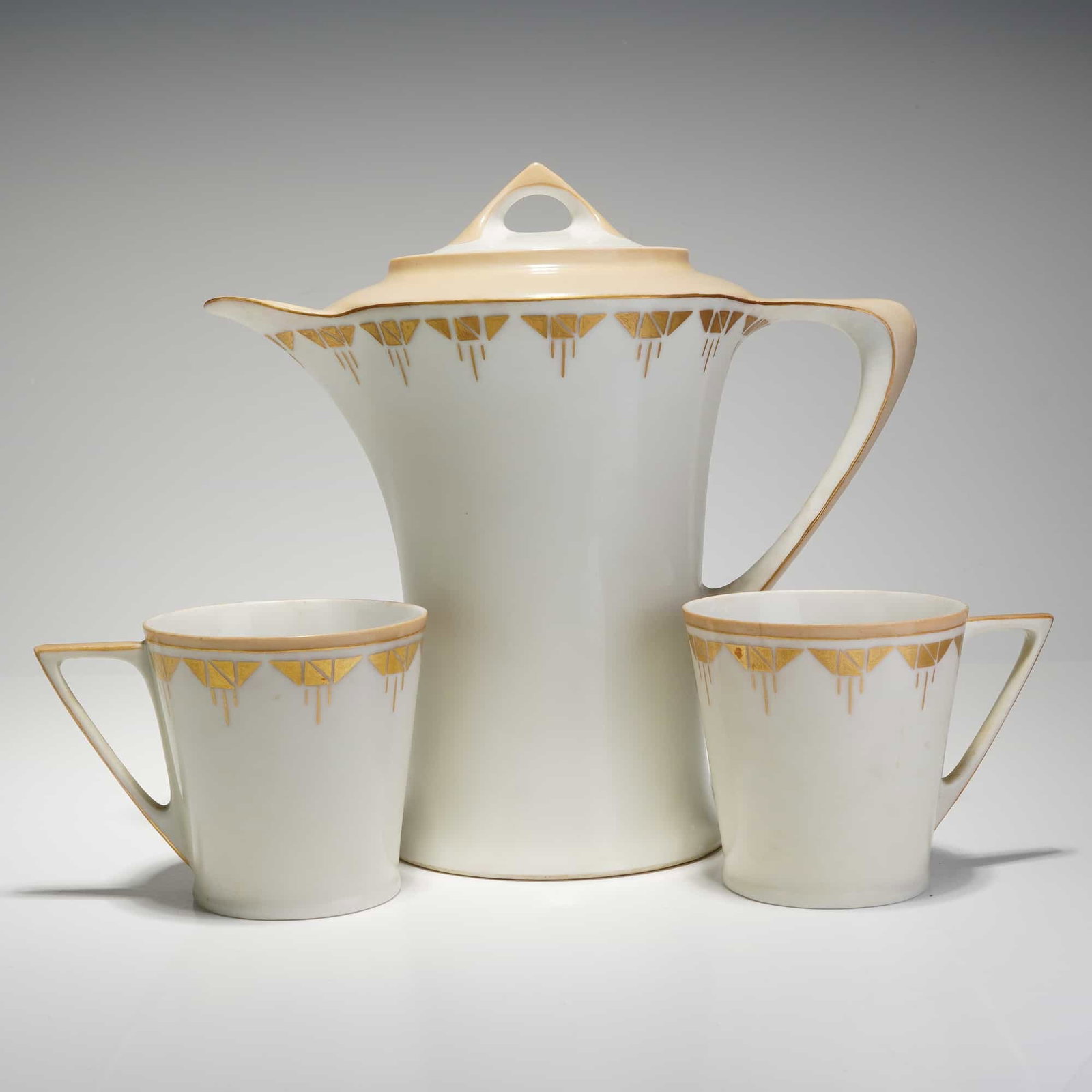 Hutschenreuther Art Deco Porcelain Chocolate Pot and Two Cups (1 of 3)