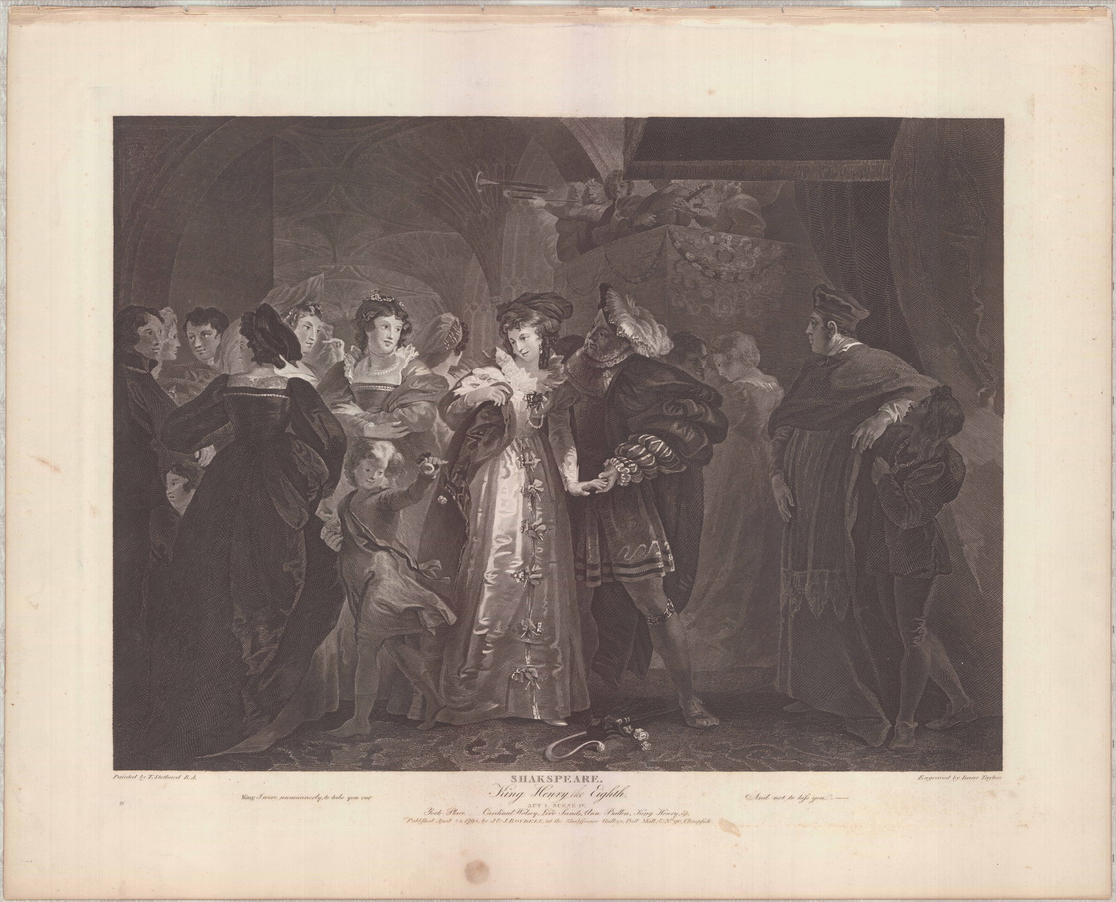 Folio Engraving After Thomas Stothard, Shakespeare King Henry VIII, 1798 (1 of 1)