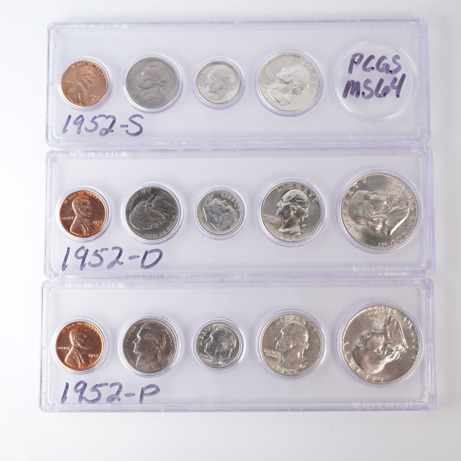 3pc 1952 D,P,S U.S. Mint Coin Sets (1 of 4)