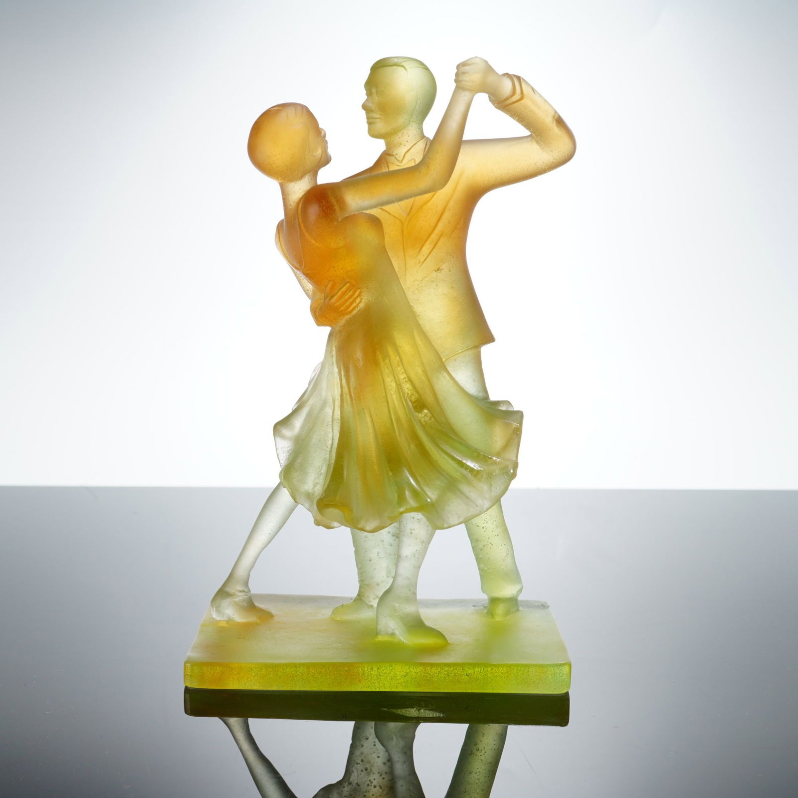 Daum France Art Glass Amber Figurine, Dancing Couple (1 of 4)