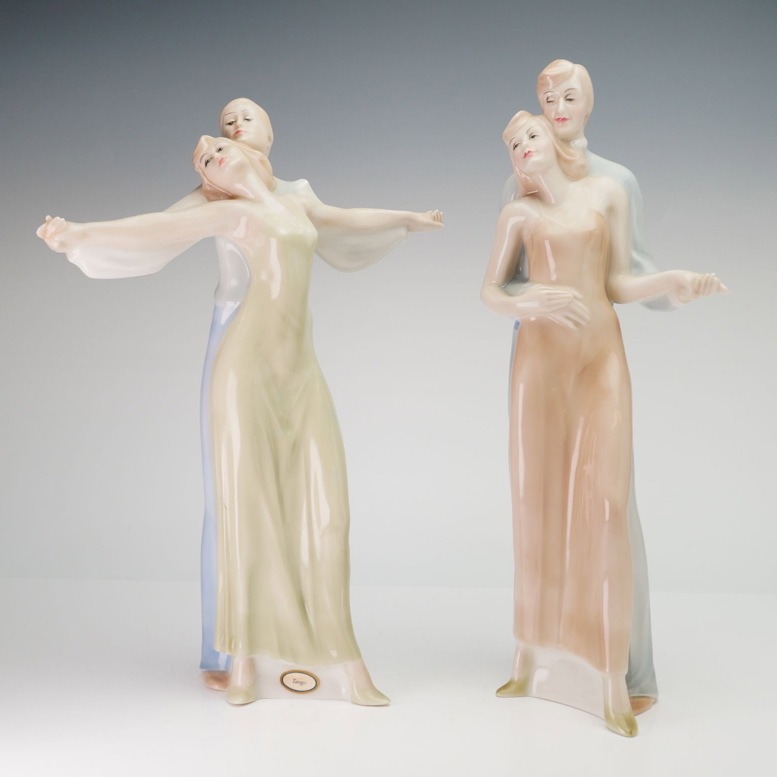 2pc Royal Doulton Reflections Porcelain Figurines, Tango HN 3075 and Bolero HN 3076 (1 of 3)