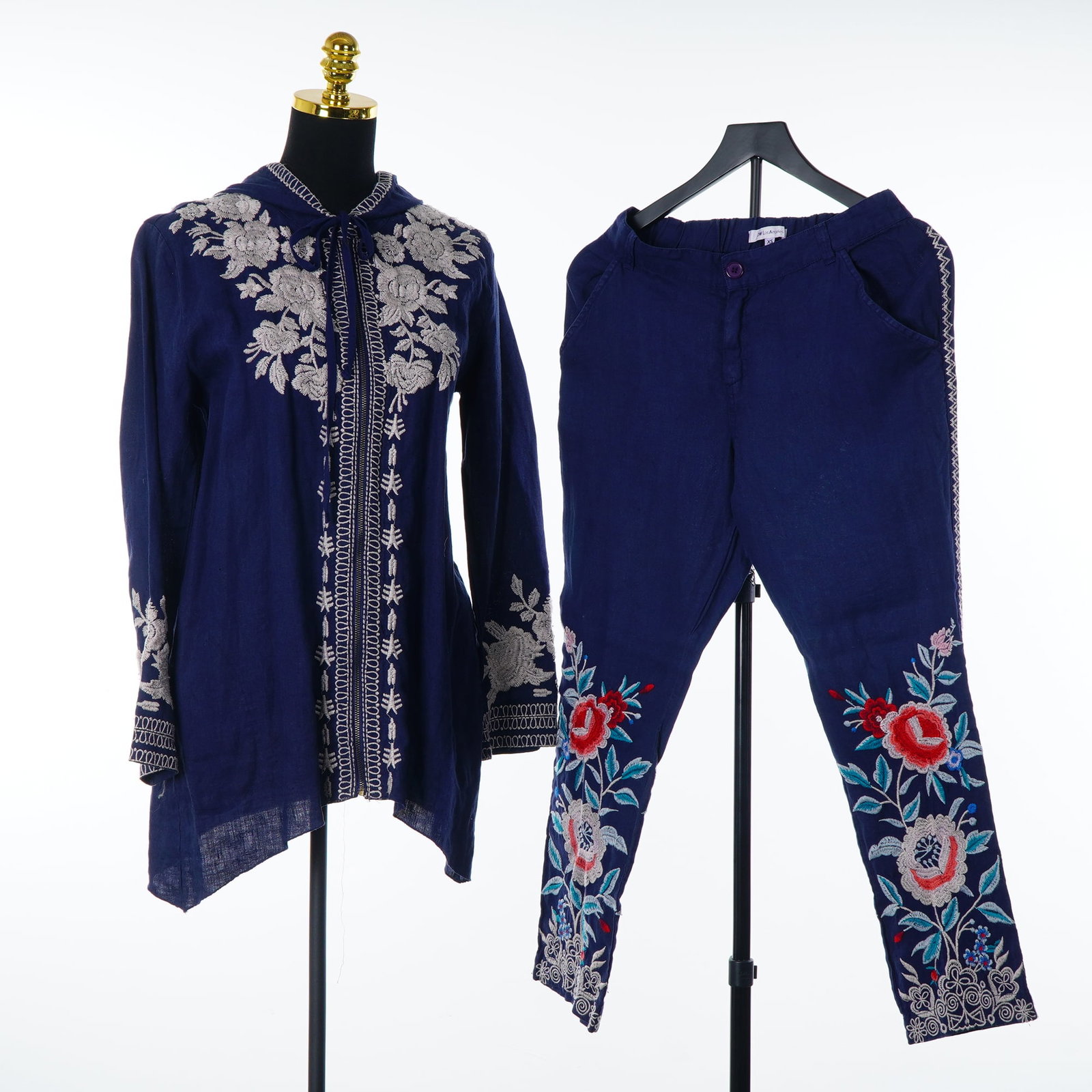 Johnny Was Carter Embroidered Linen Two Piece Ensemble (1 of 5)