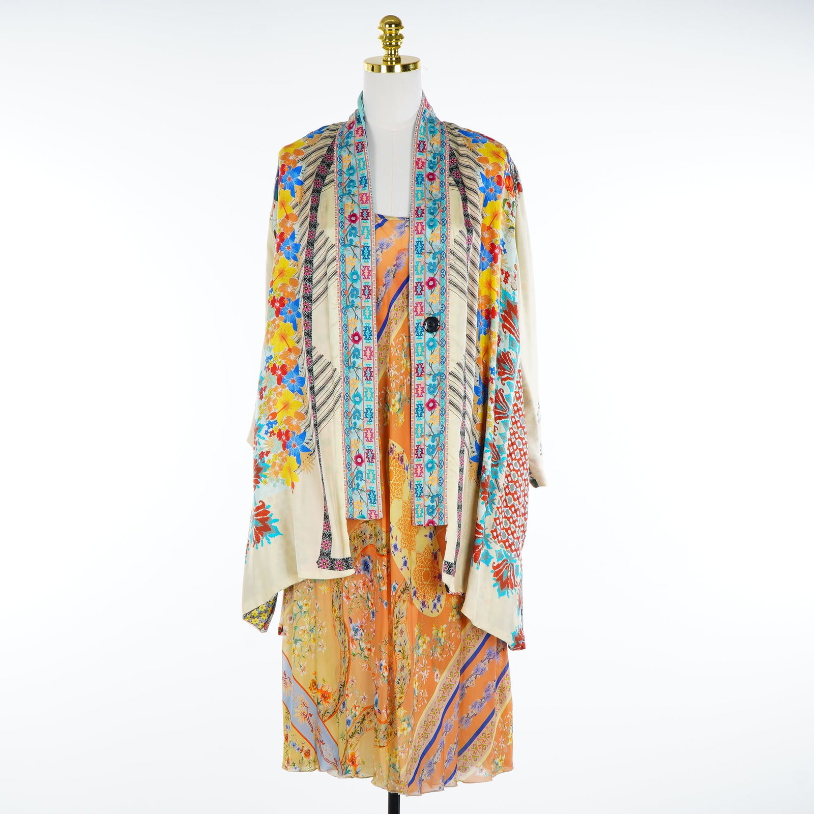 Johnny Was Two-Piece Ensemble Including Bonian Kimono and Biana Reversible Tank Dress Size M (1 of 6)
