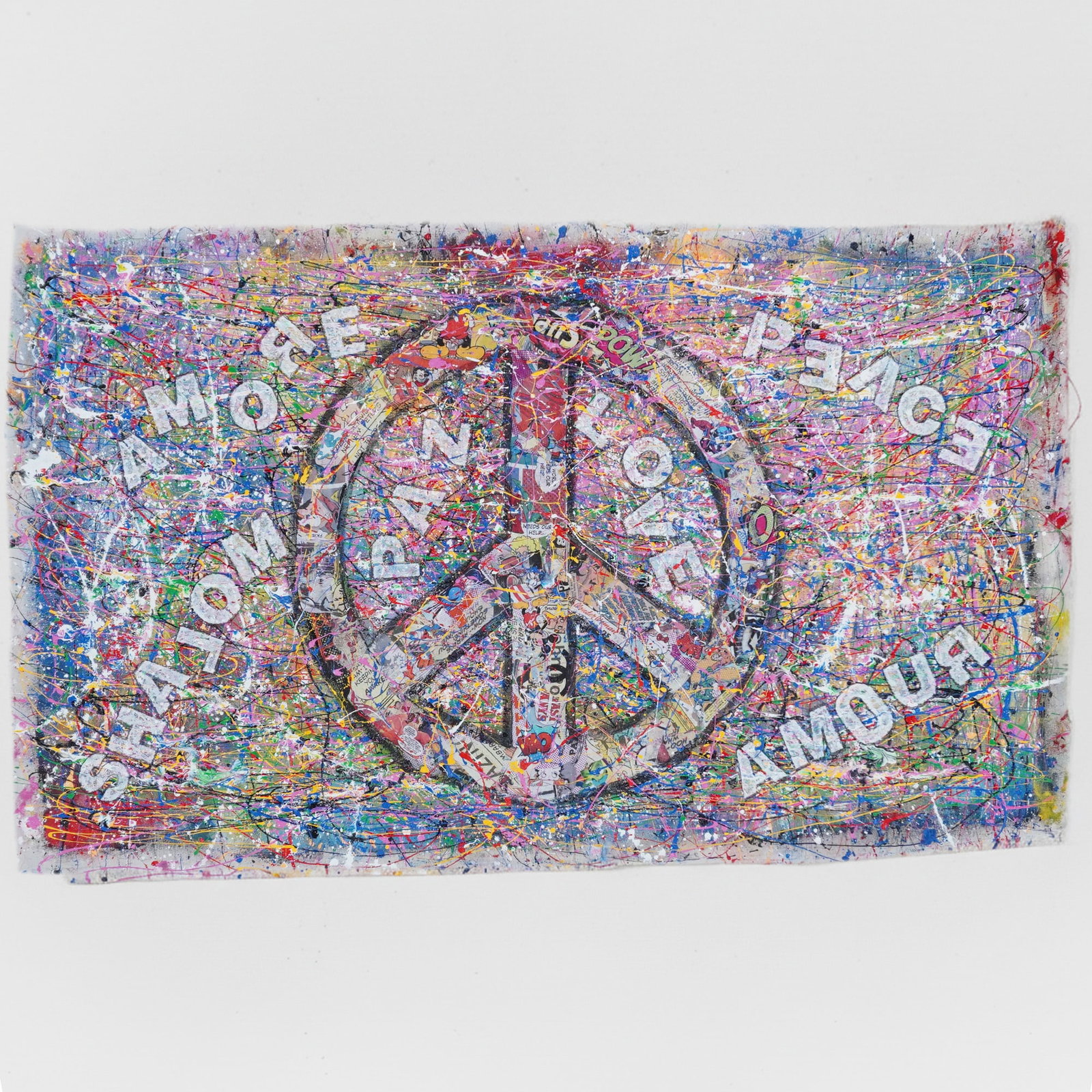 Dr. 8 Love, Mixed Media Pop Art Painting on Unstretched Canvas, Choose Peace, Signed (1 of 6)