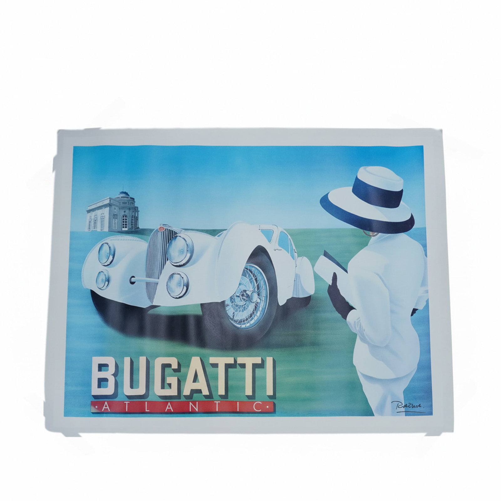 Razzia (French b. 1950) Hand-Signed Neo-Art Deco Lithograph, Bugatti Atlantic (1 of 4)
