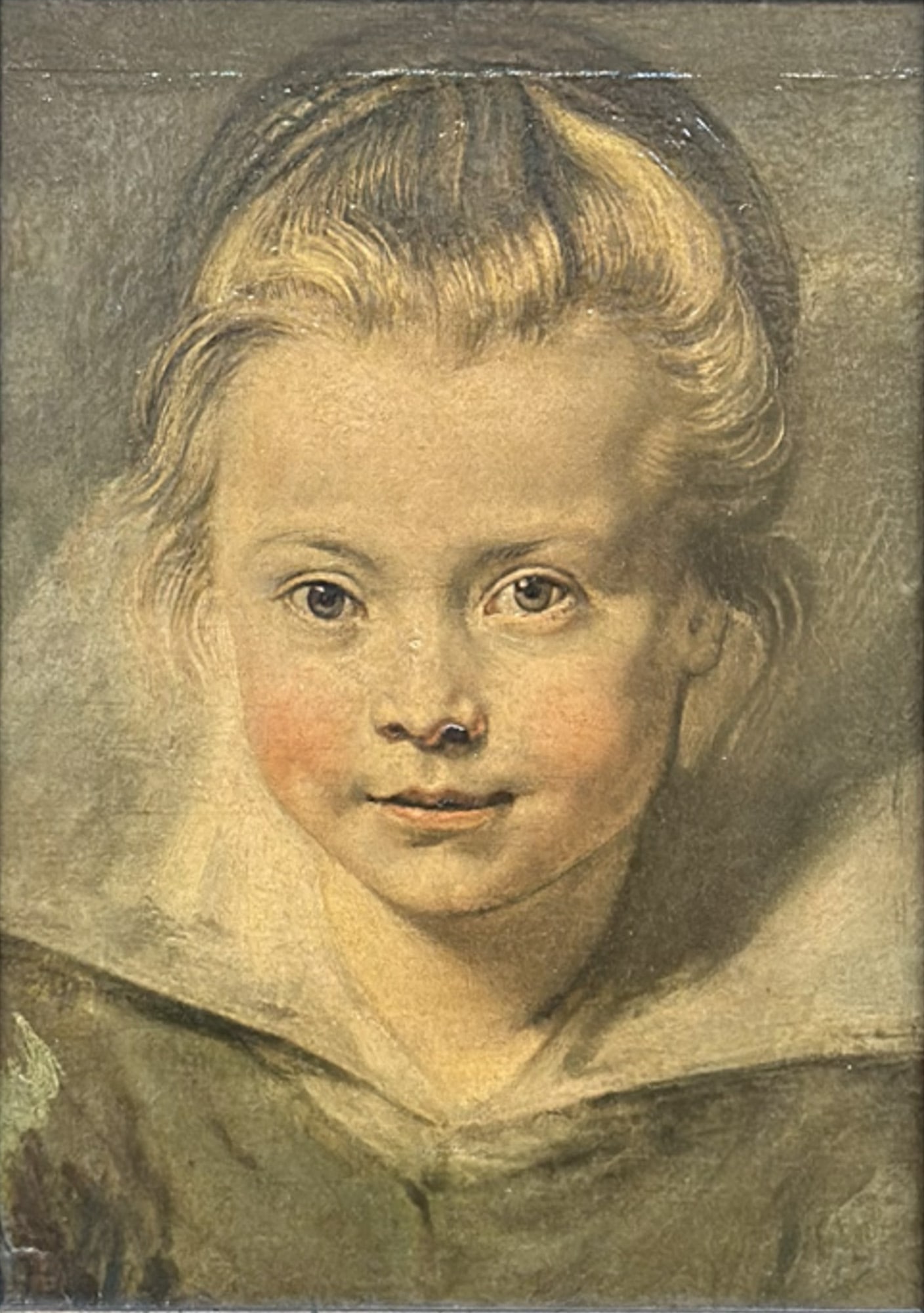 After Peter Paul Rubens Varnish Print on Canvas, Kinderkopf (1 of 6)