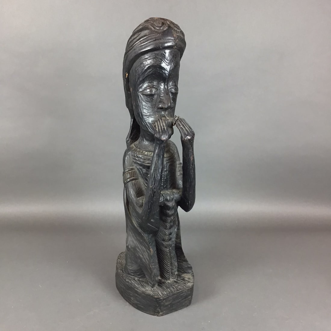 Makonde Carved African Blackwood Statue, Signed E. Simeon (1 of 5)