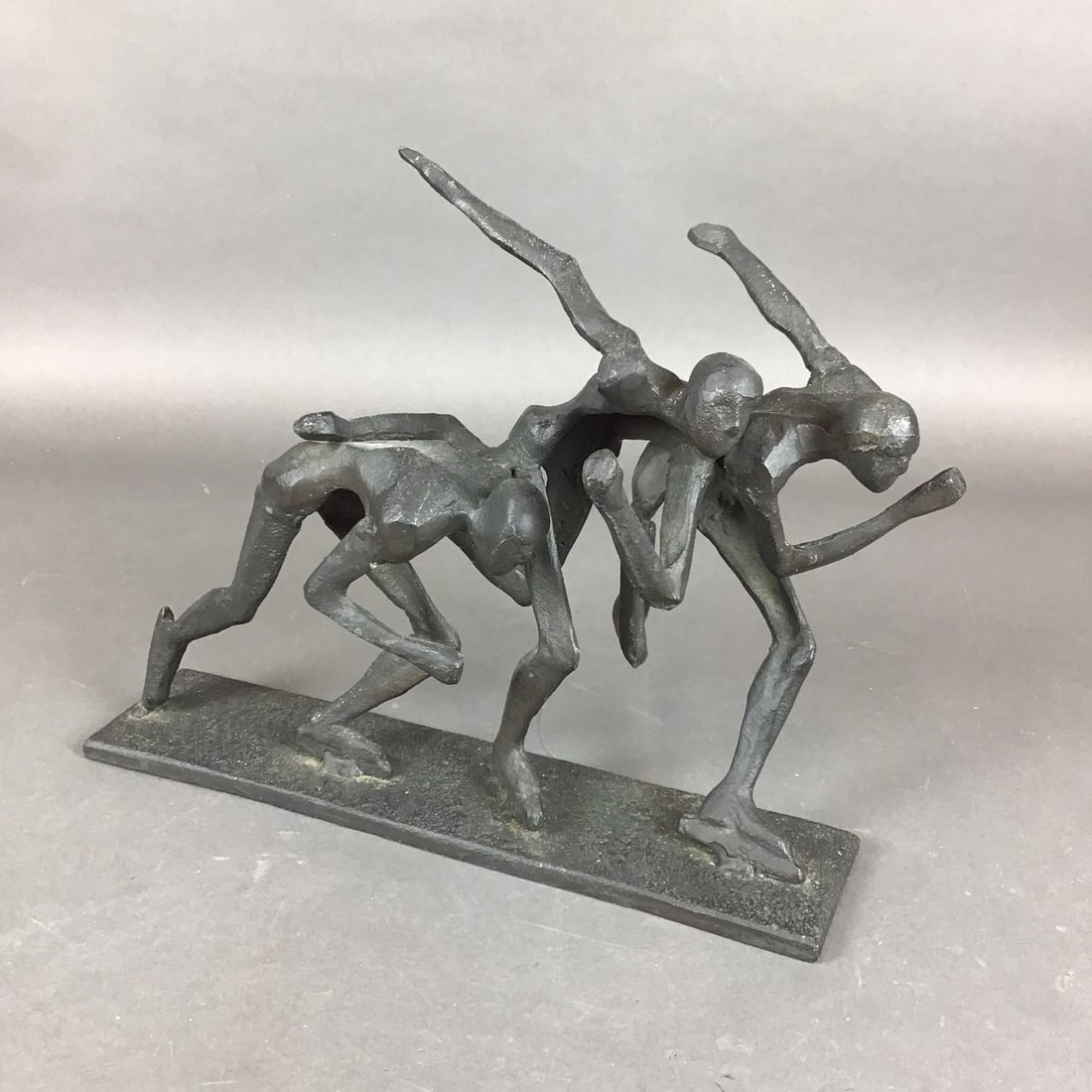After Elena Yanson-Manizer (Russian, 1890-1971) Cast Metal Sculpture, Speed Skaters (1 of 3)