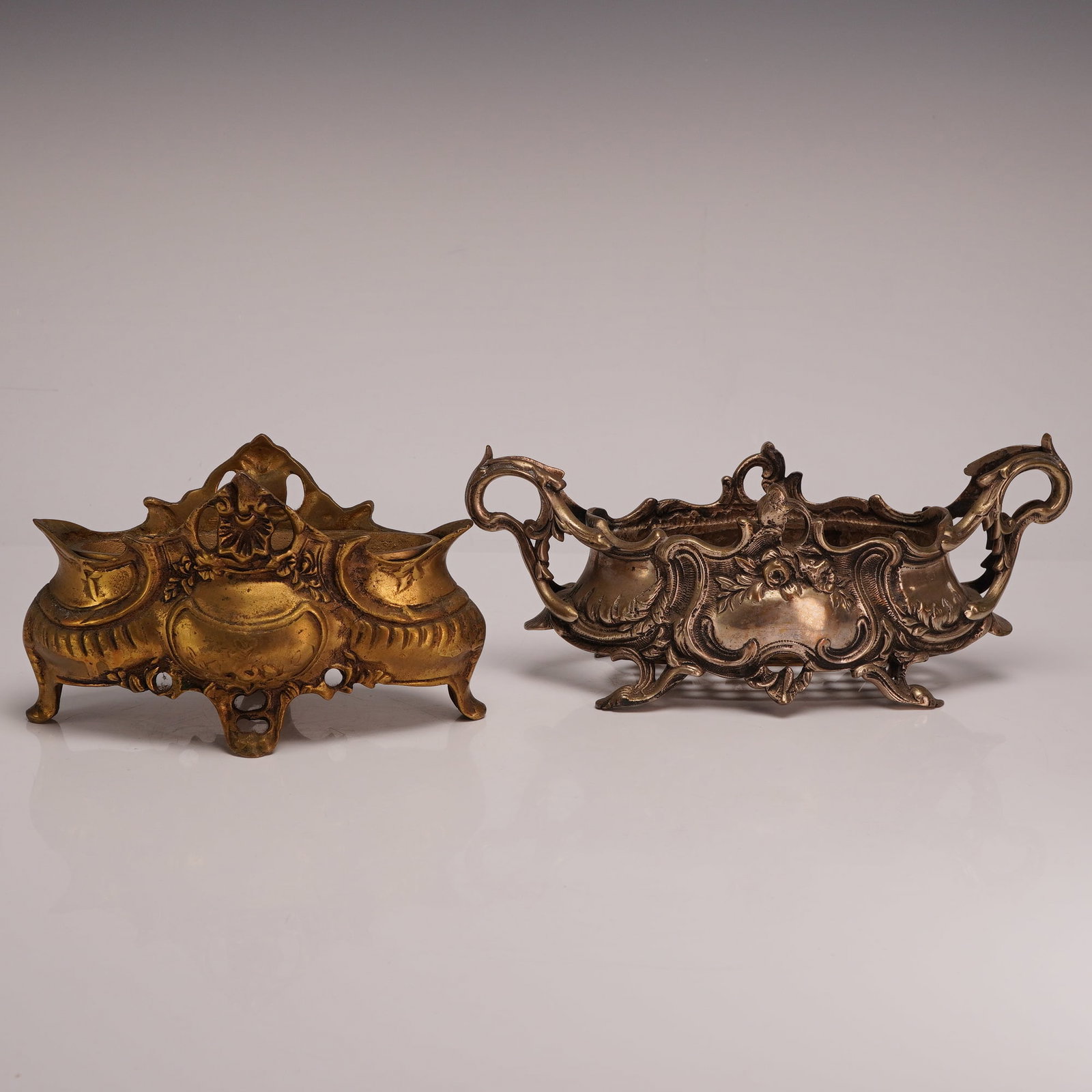 Two French Style Cast Metal Jardiniere Centerpieces (1 of 3)