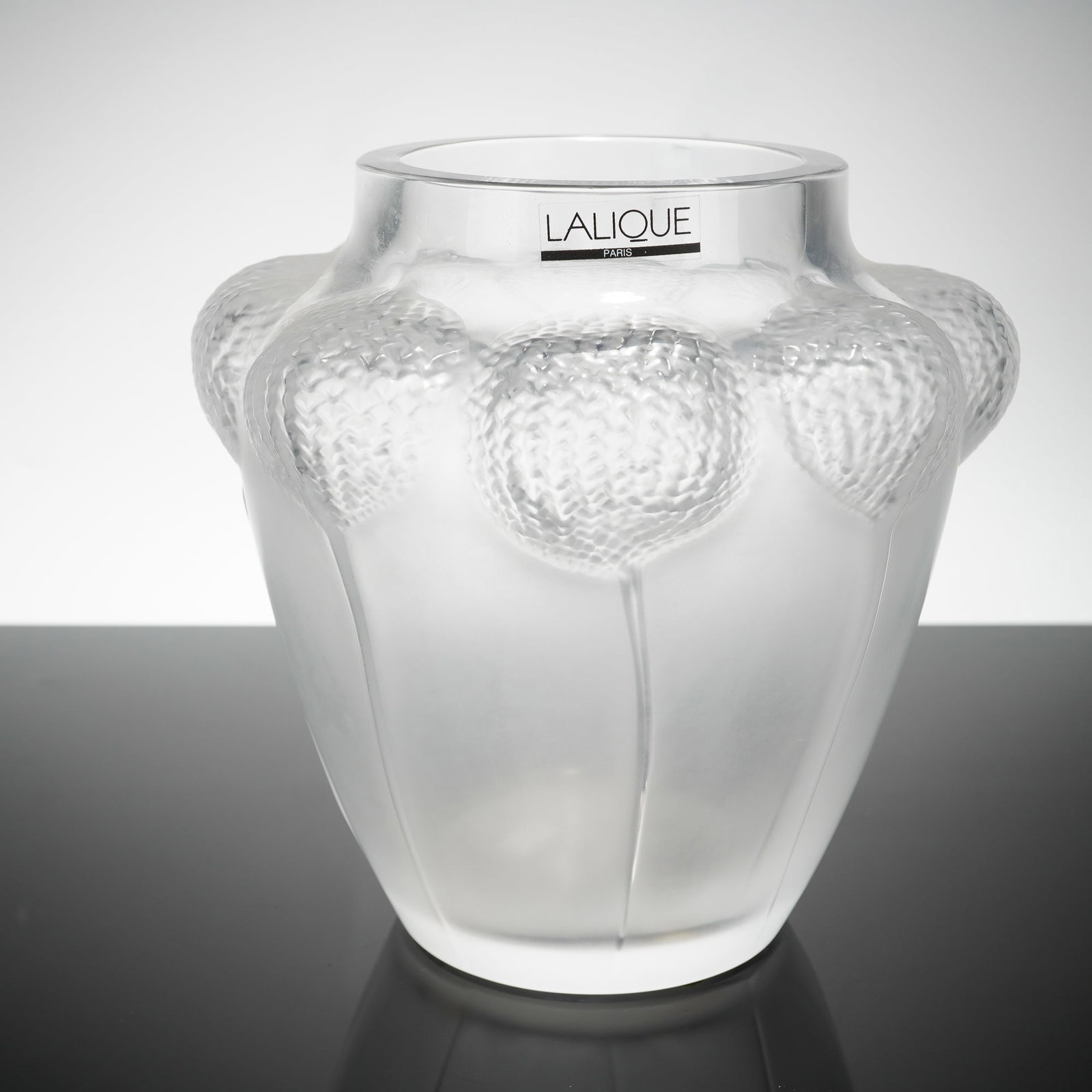 Lalique Frosted and Clear Crystal Vase, Bali (1 of 3)