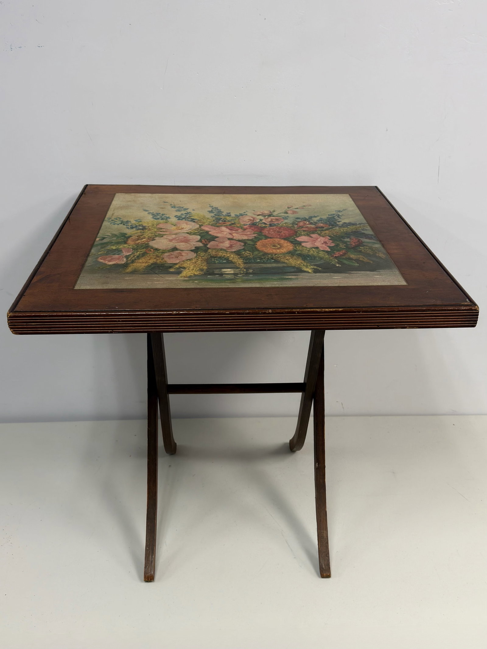 Wooden Folding Table with Floral Top Graphic (1 of 5)