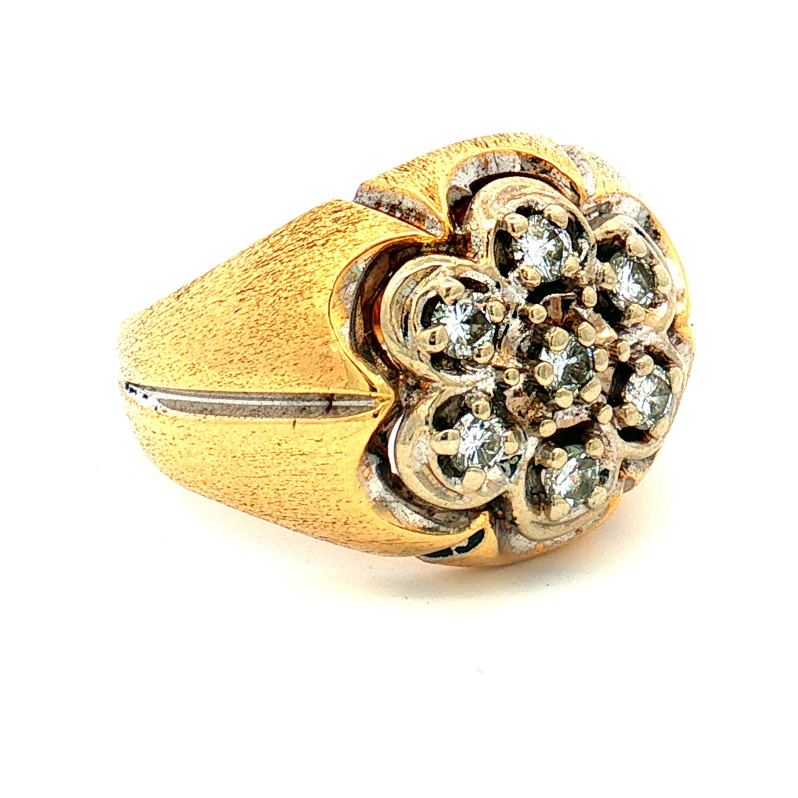 10K Gold Diamond Ring With Floral Design (1 of 5)