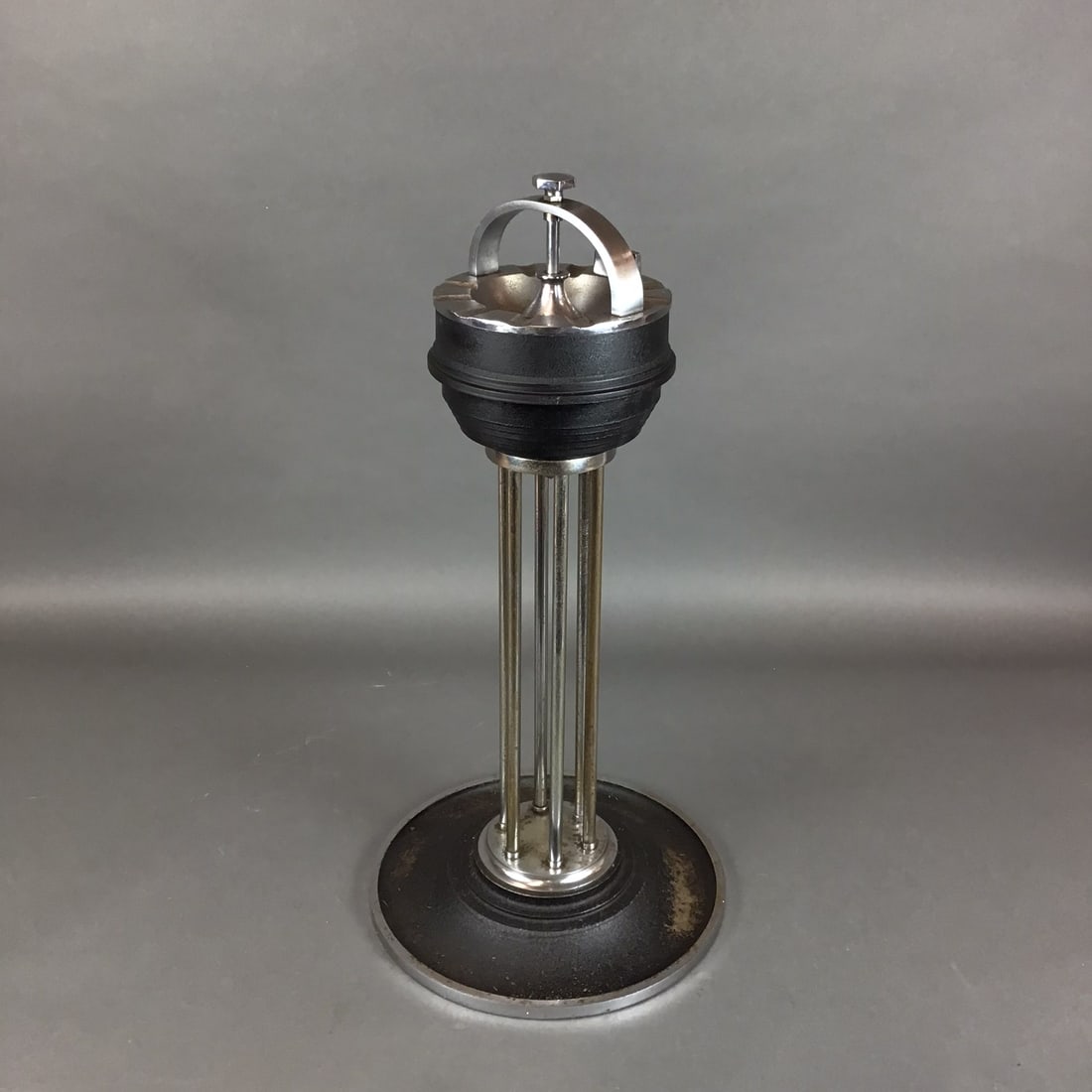 Climax Machinery Co. Art Deco Chrome and Cast Iron Standing Ashtray (1 of 6)