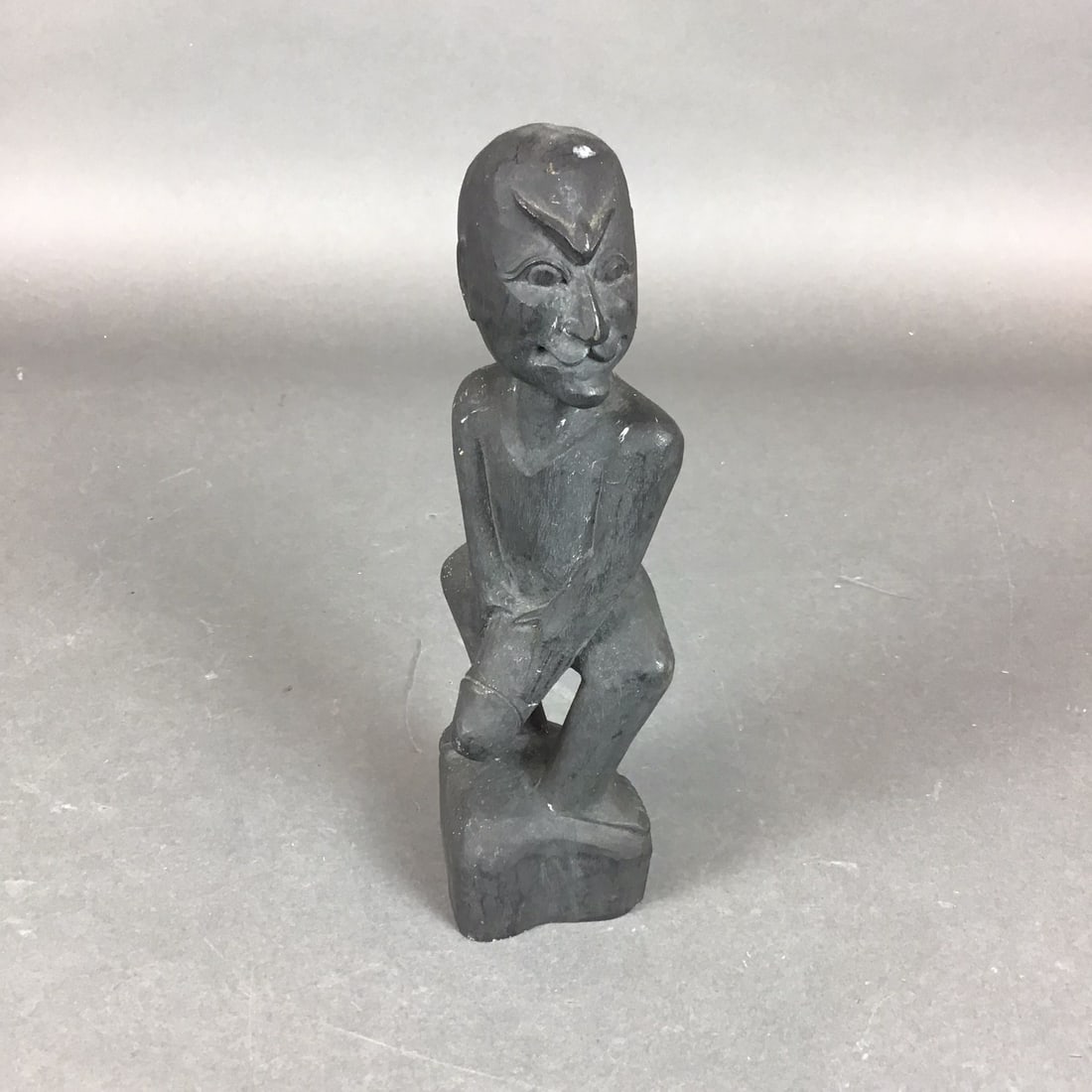 Carved Ebonized Wood Ithyphallic Male Figure in African Style (1 of 3)