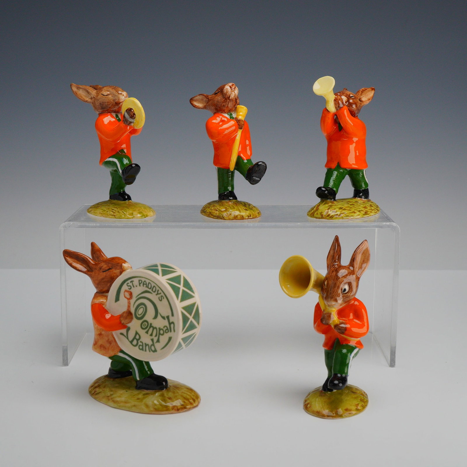 5pc Royal Doulton Prototype St. Paddy's Oompah Band Bunnykins Figurines (1 of 3)