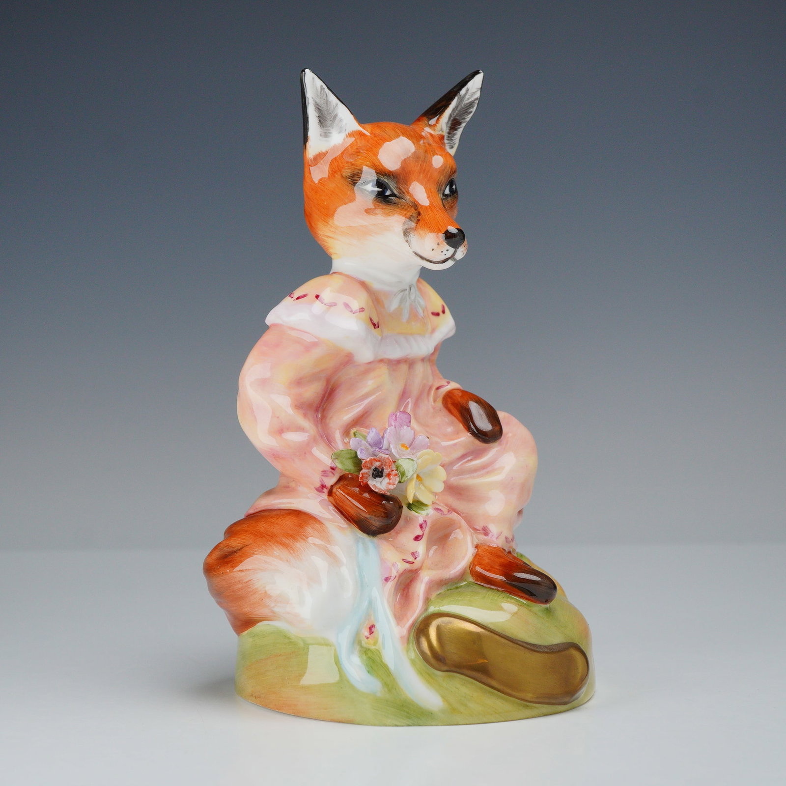 Royale Stratford Staffordshire Limited Edition Figurine, Seated Lady Fox with Flowers (1 of 3)