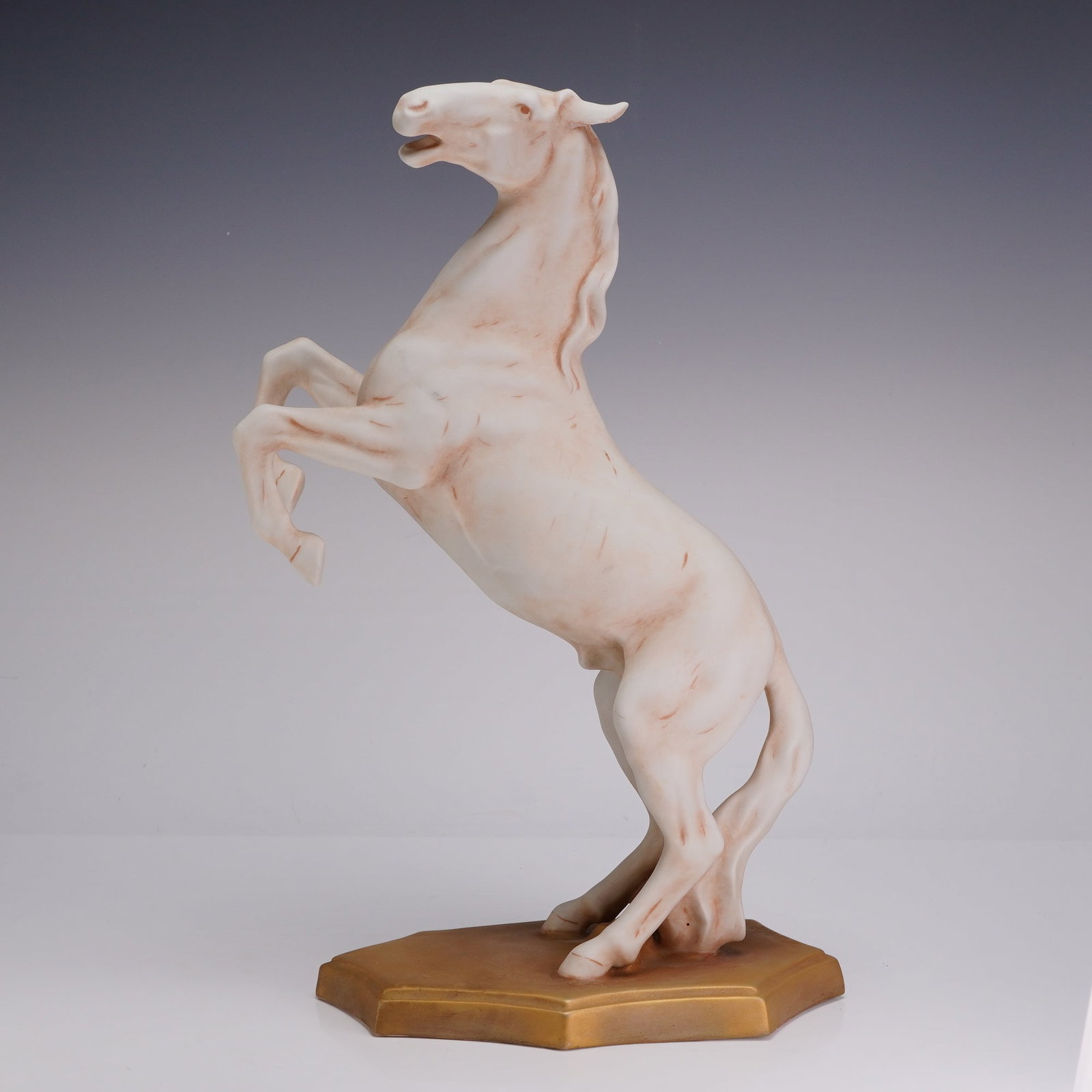 Royal Dux Porcelain Sculpture, Rearing Horse on Stand (1 of 4)