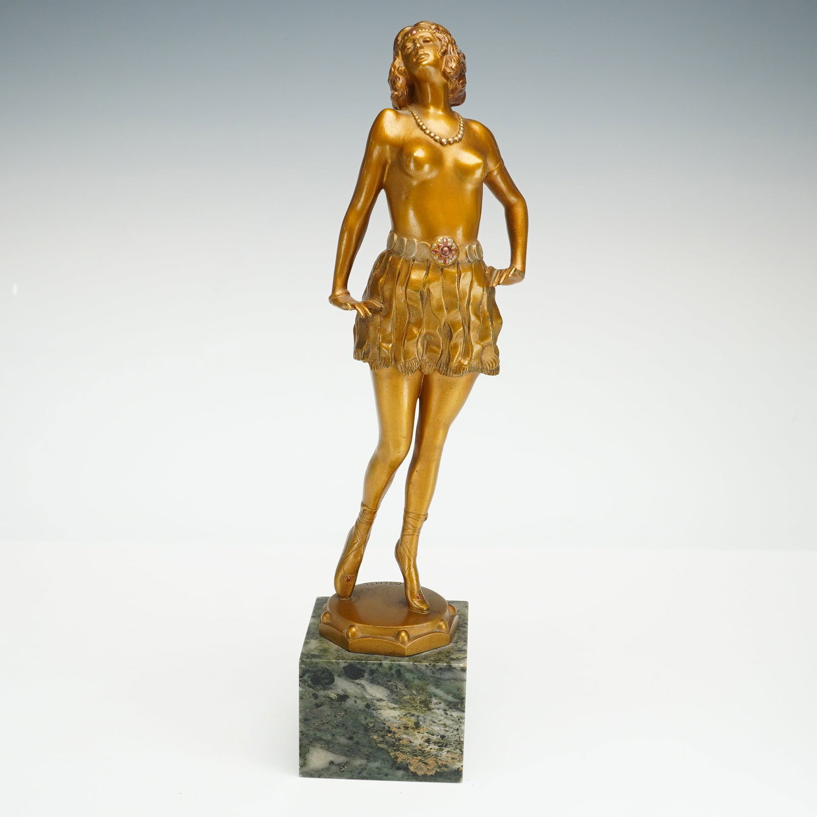 Josef Lorenzl (Austrian 1892-1950) for Goldscheider, Art Deco Gilt Bronze Dancer, Signed (1 of 4)