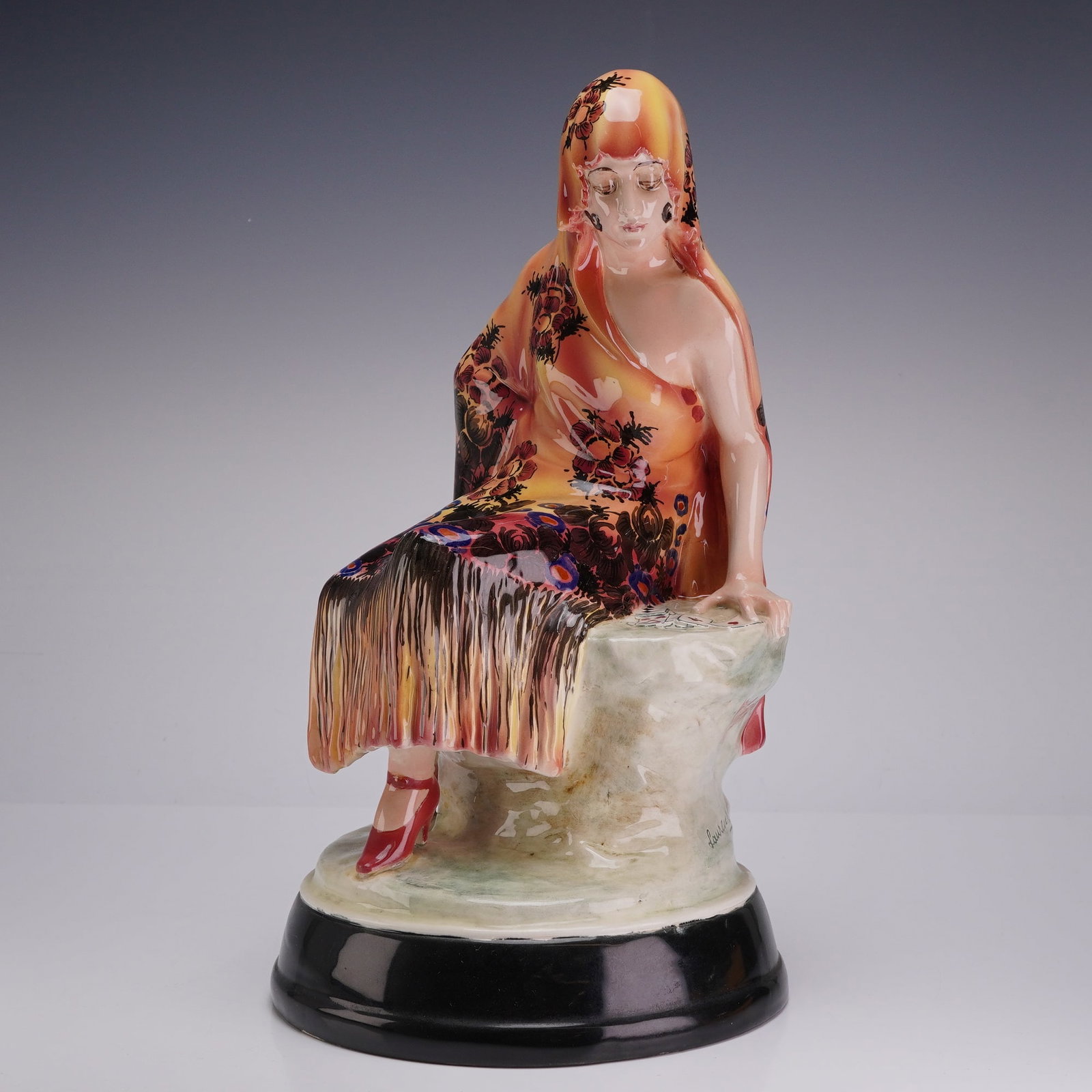 Goldscheider Art Deco Polychrome Ceramic Figurine by Josef Lorenzl Model 5266 (1 of 4)