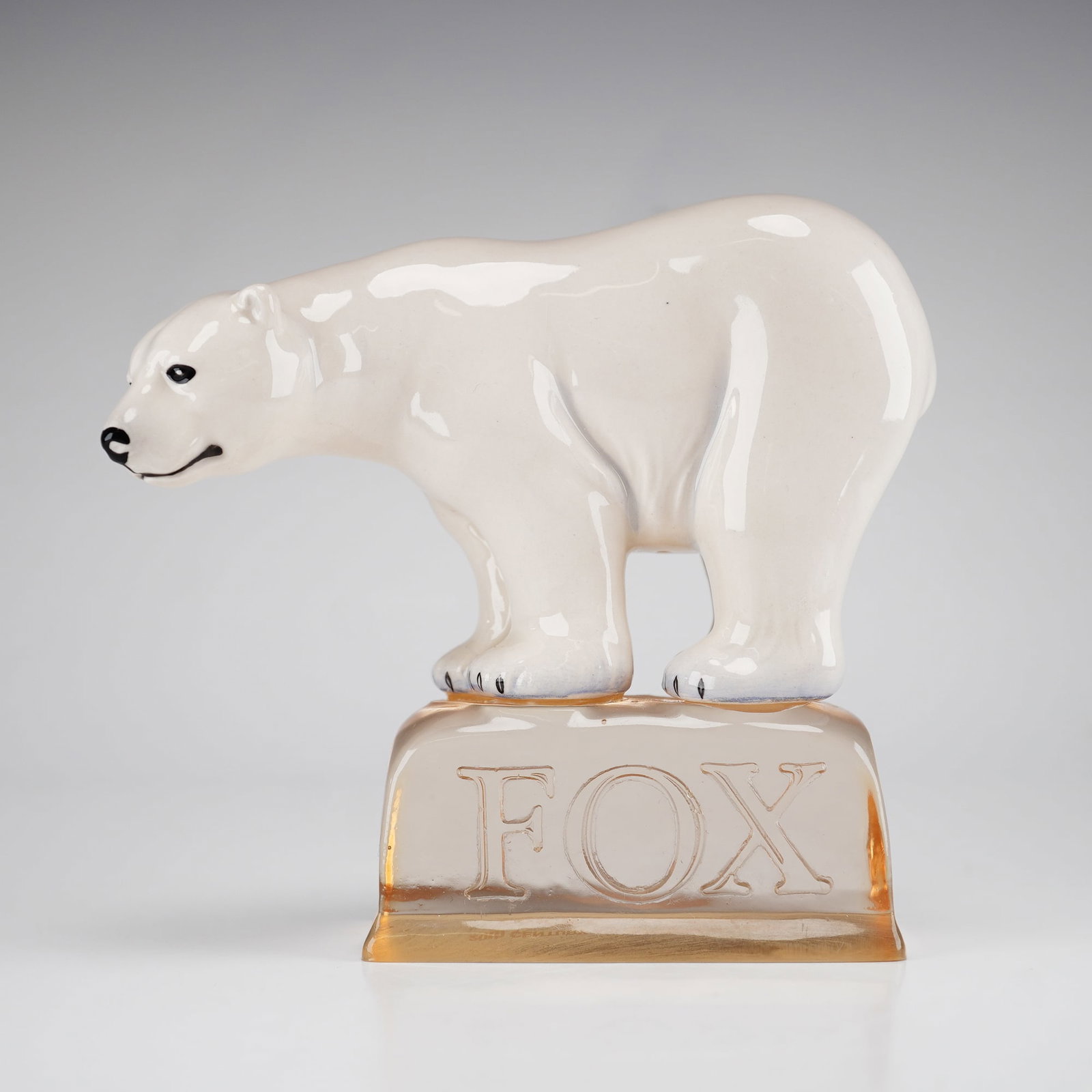 Royal Doulton 20th Century Advertising Classics Foxs Polar Bear Figurine AC4 Limited Edition: This Royal Doulton ceramic figurine, model AC4, is part of the 20th Century Advertising Classics series and depicts the Foxs Polar Bear advertising mascot. The item consists of a glazed white ceramic 