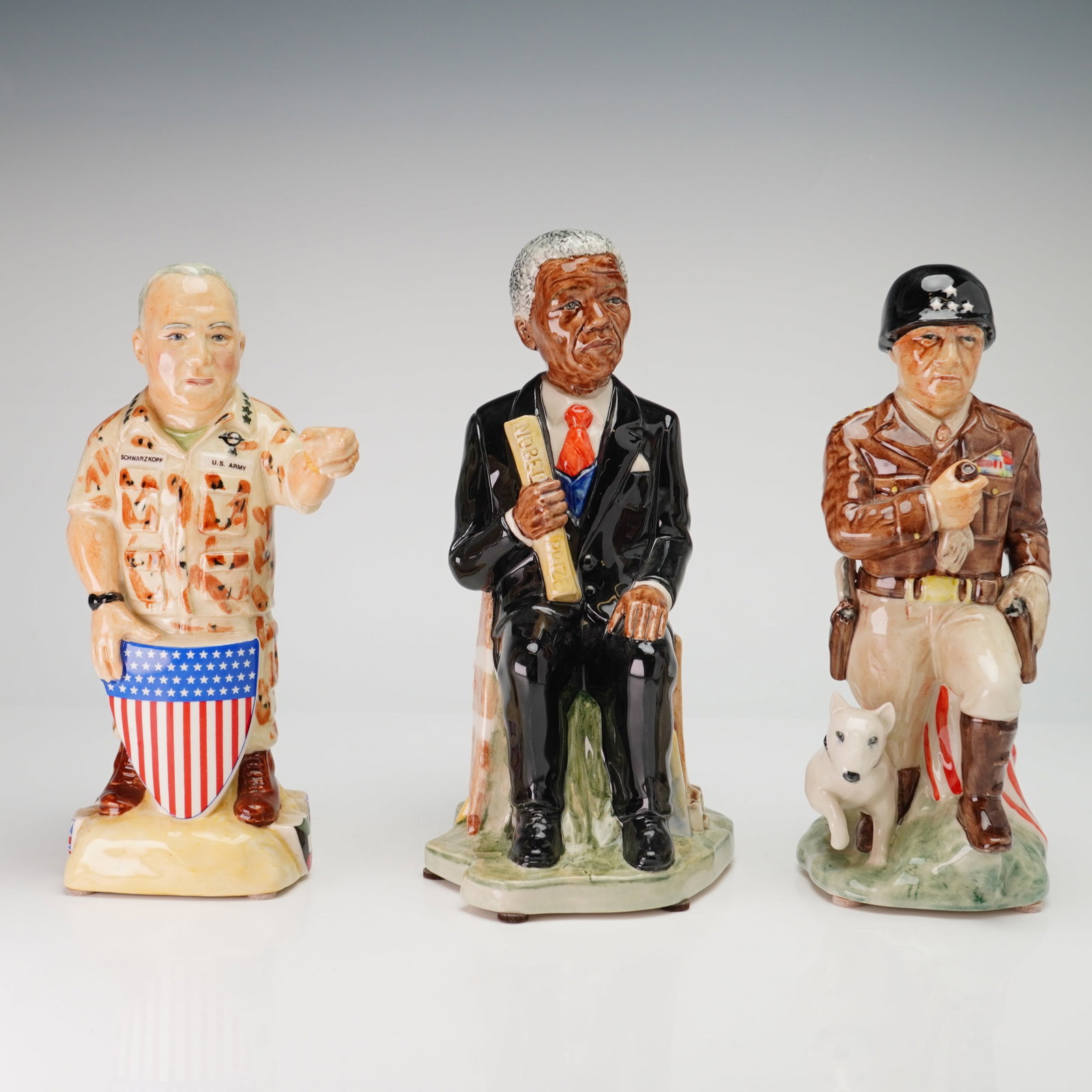 Three Kevin Francis Ceramics Limited Edition Toby Jugs- Nelson Mandela, Generals Patton and (1 of 3)