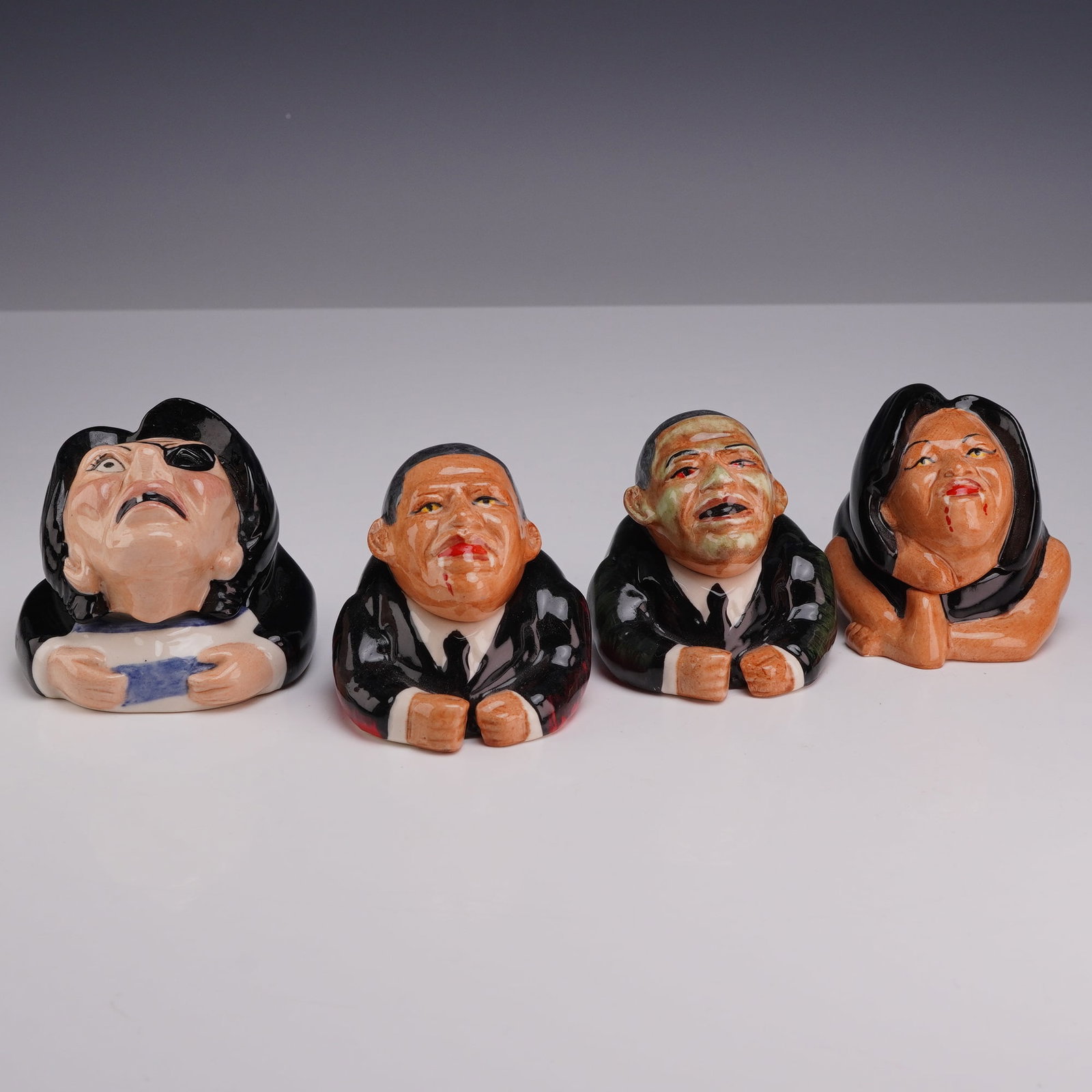Lot of Four Kevin Francis Artist Edition Halloween Political Face Pots (1 of 5)