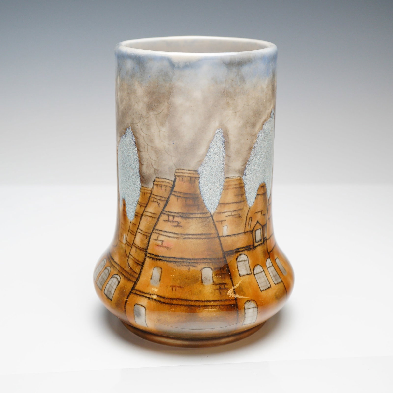 Cobridge Stoneware Elephants Foot Vase, Bottle Kilns (1 of 3)
