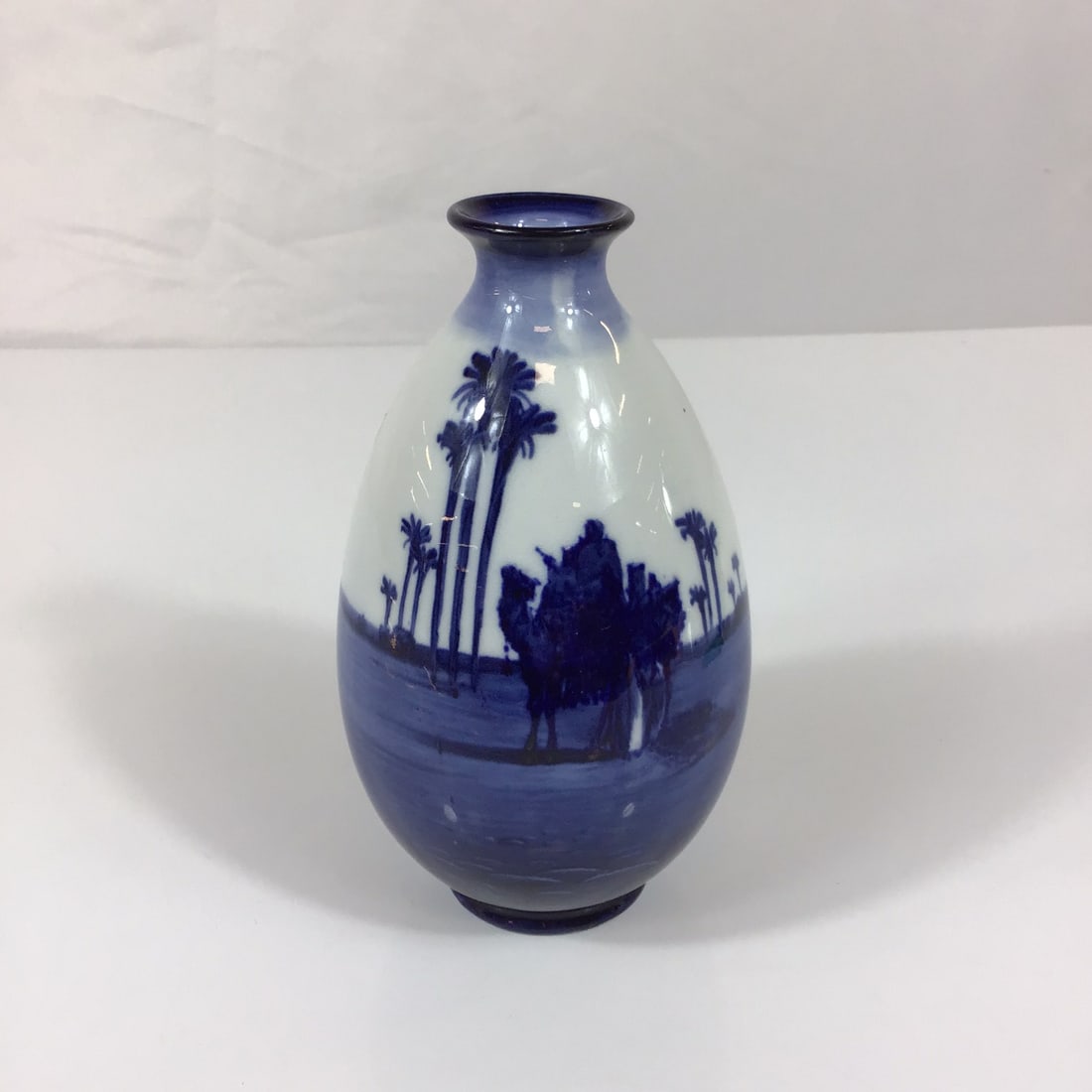 Royal Doulton Blue and White Flambe Desert Scene Vase (1 of 3)