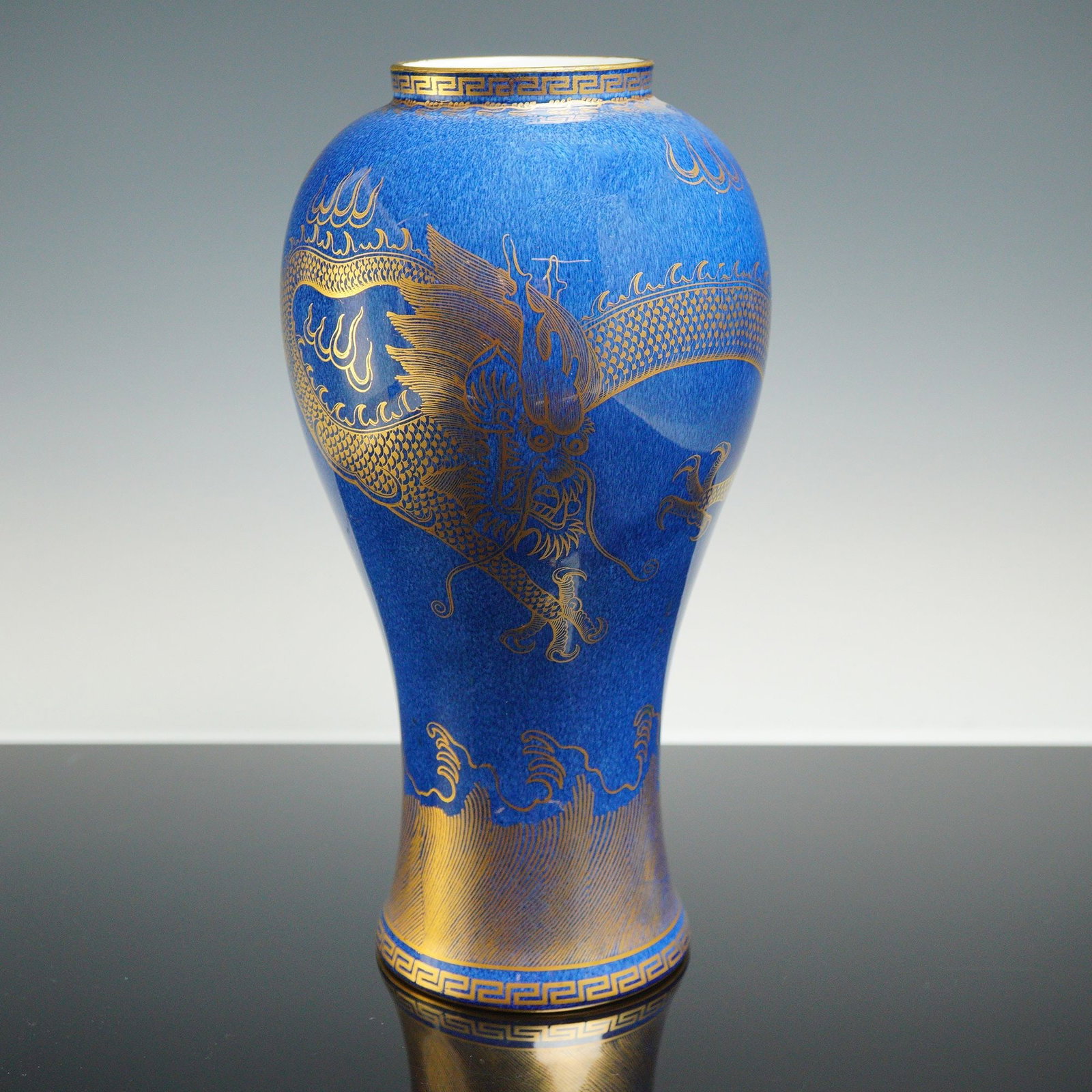 Wedgwood Bleu Souffle Lustre Vase, Celestial Dragon Z4616 (1 of 3)