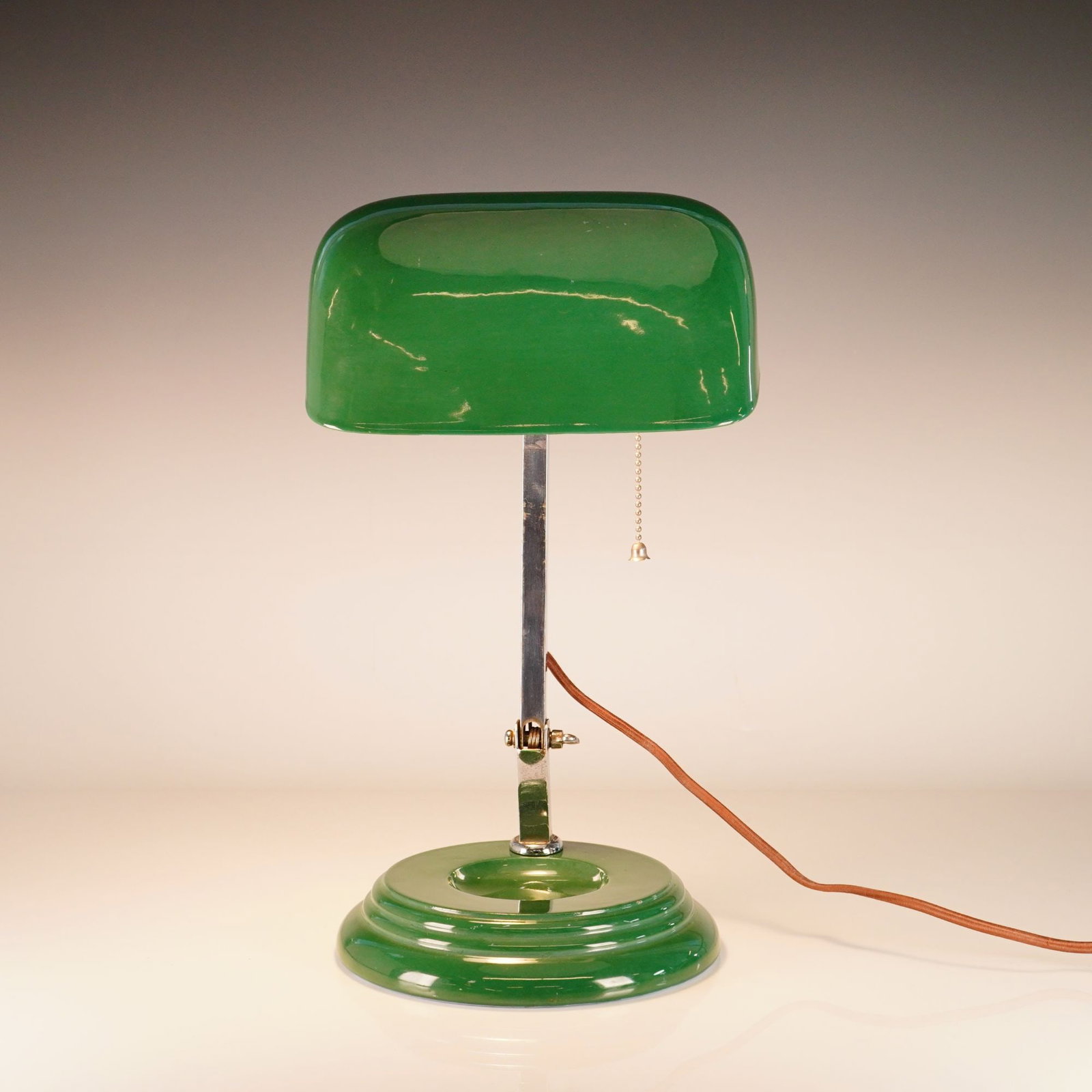 Wedgwood Art Deco Green Ceramic Bankers Desk Lamp (1 of 4)