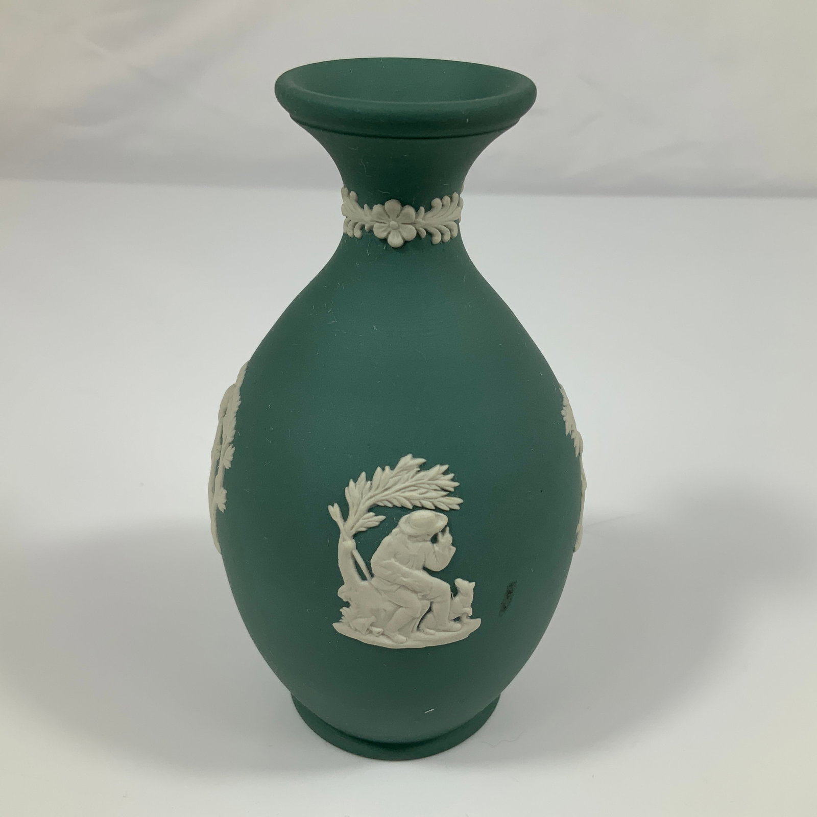 Wedgwood Sage Green Jasperware Bud Vase (1 of 4)