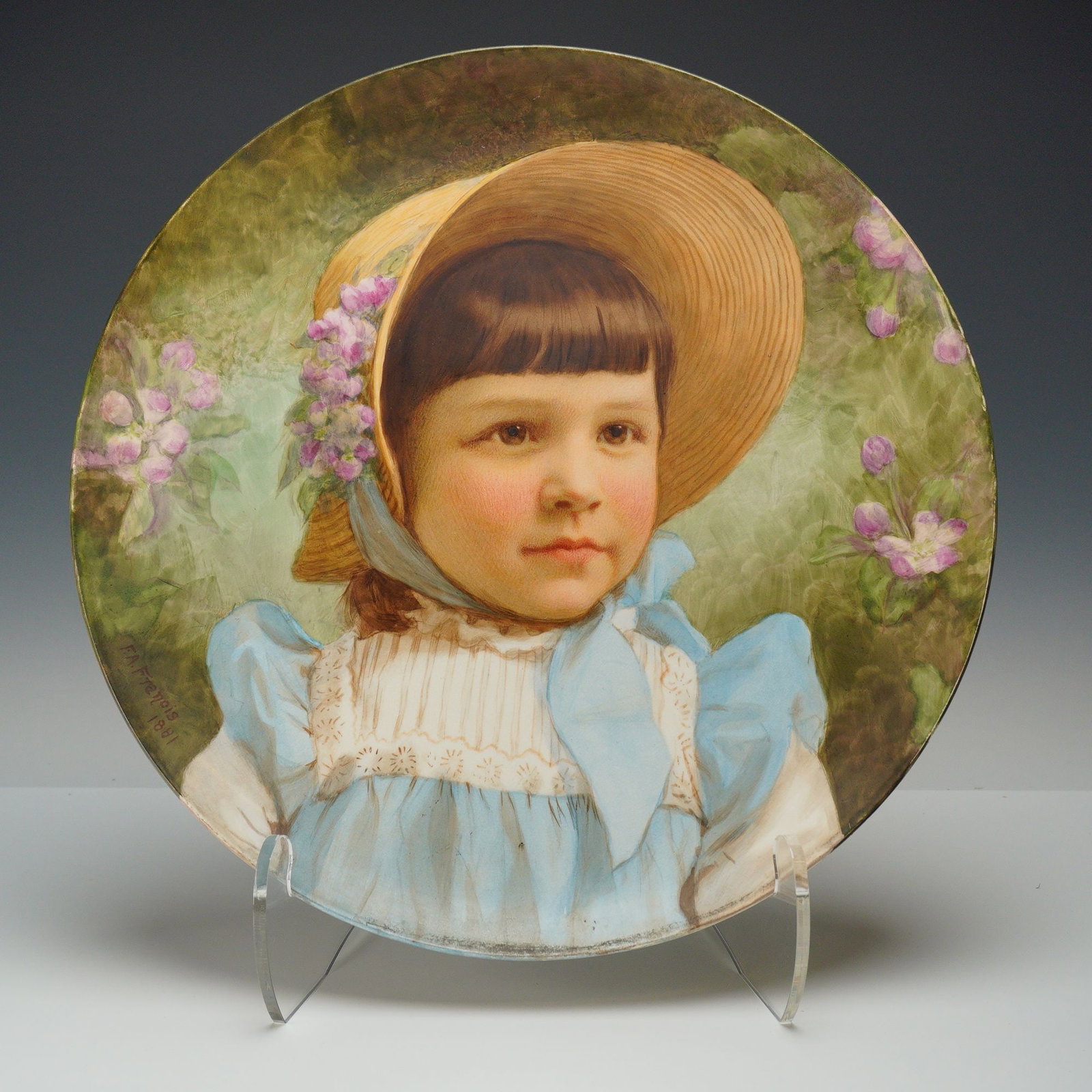 Wedgwood Hand-Painted Earthenware Wall Platter Signed F.A. Francois 1881 (1 of 4)