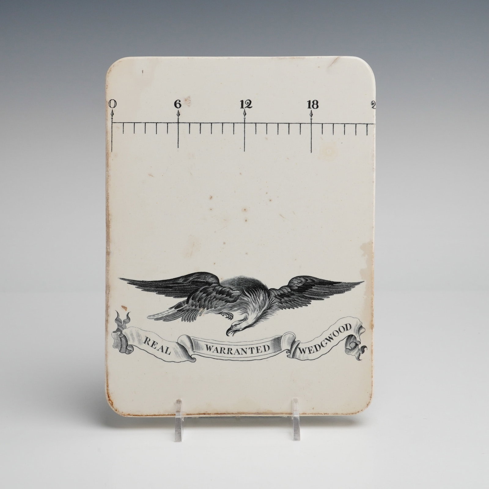 Apothecary Ceramic Pill Slab with Spread Winged Eagle and Real Warranted Wedgwood Text (1 of 3)