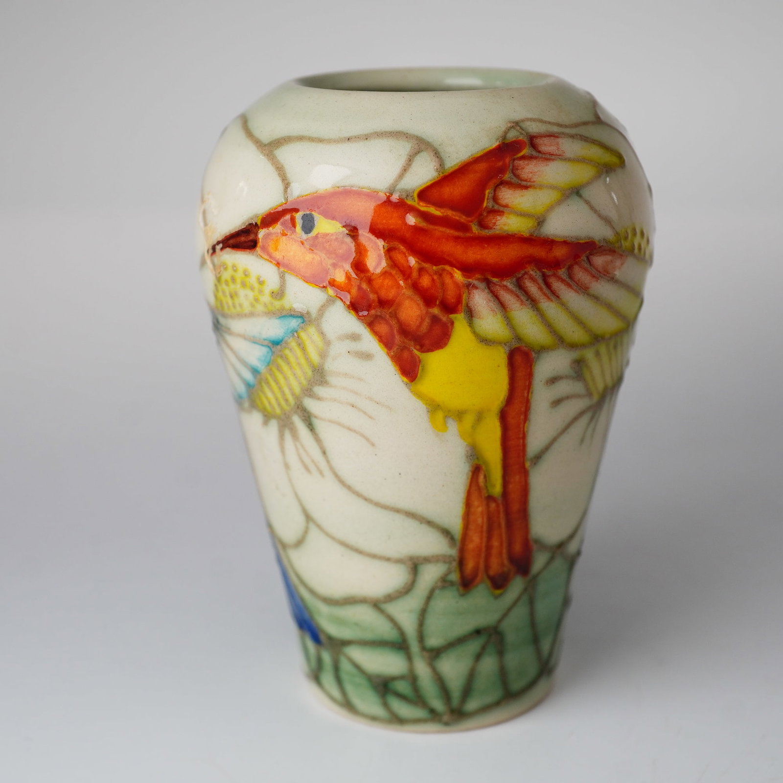 Dennis China Works Sally Tiffin Hummingbird Miniature Tubelined Vase (1 of 4)