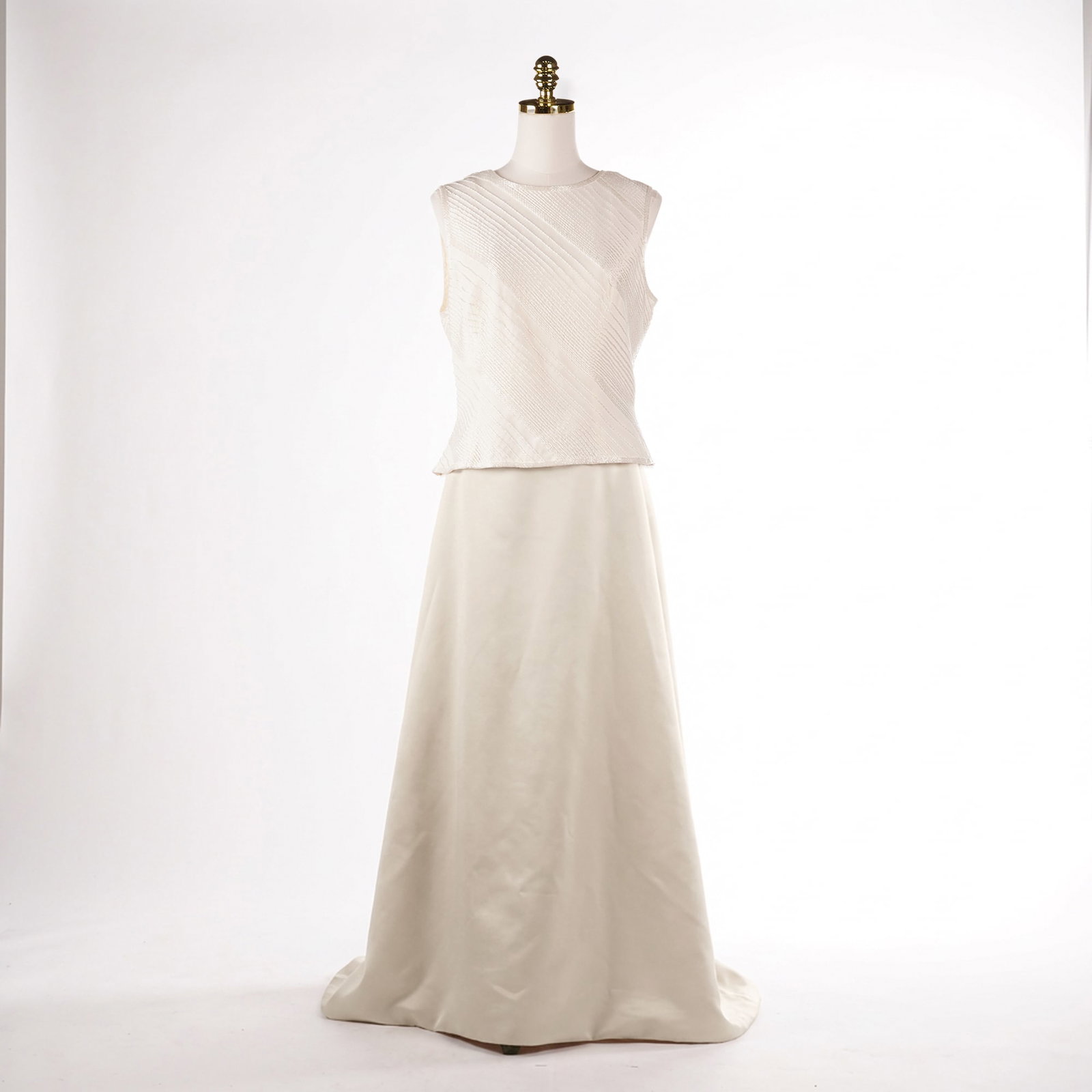 2pc Black Tie by Oleg Cassini Off-White Beaded Evening Ensemble (1 of 6)