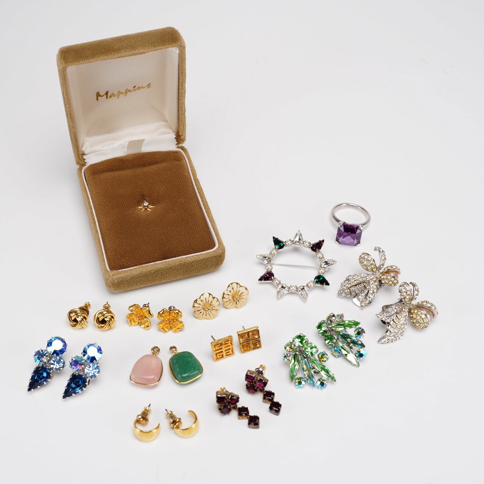 14pc Collection of Vintage Costume Jewelry Including Givenchy, Trifari, Sherman, and B. David Co. (1 of 5)