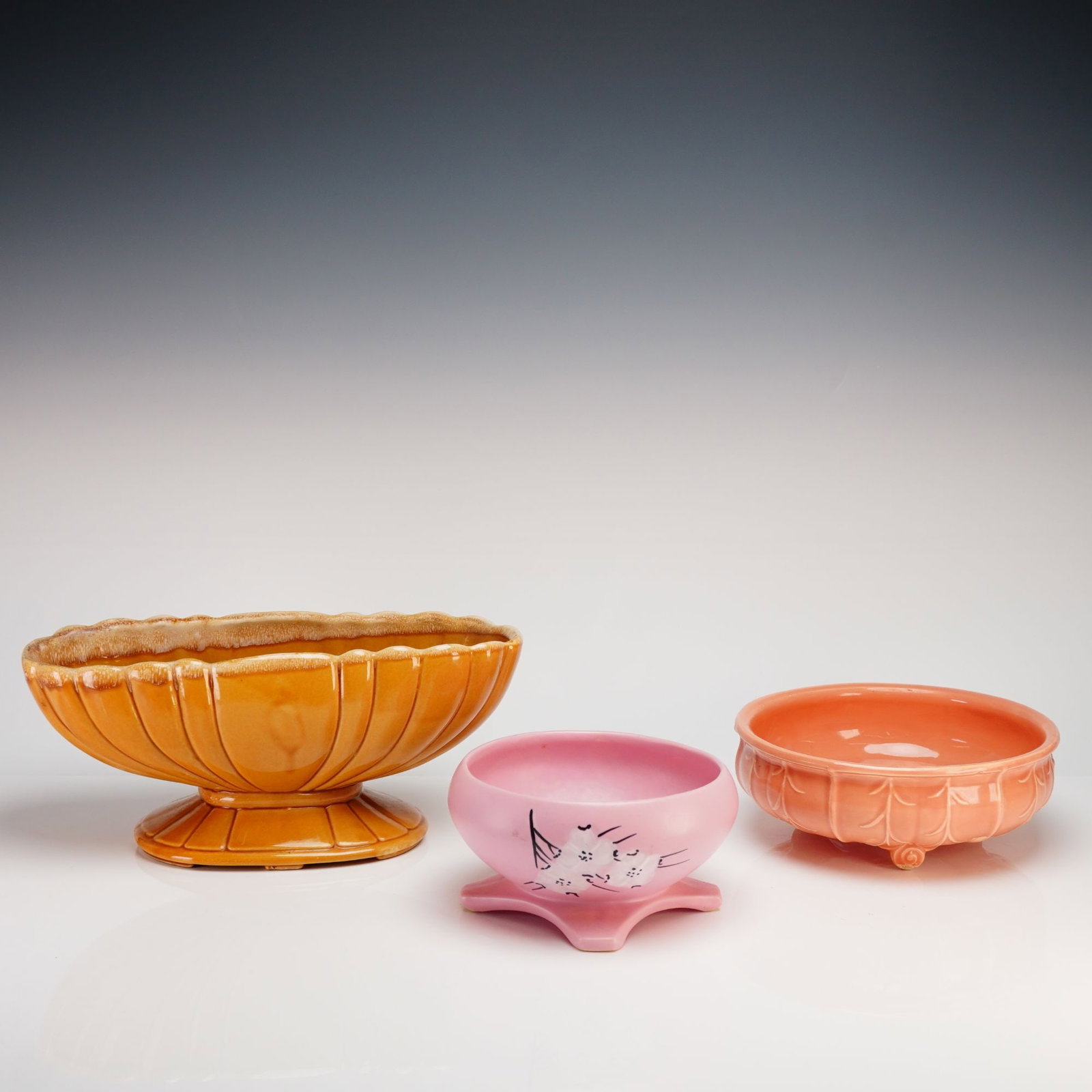 Three Nelson McCoy and Unmarked Pottery Planters (1 of 4)