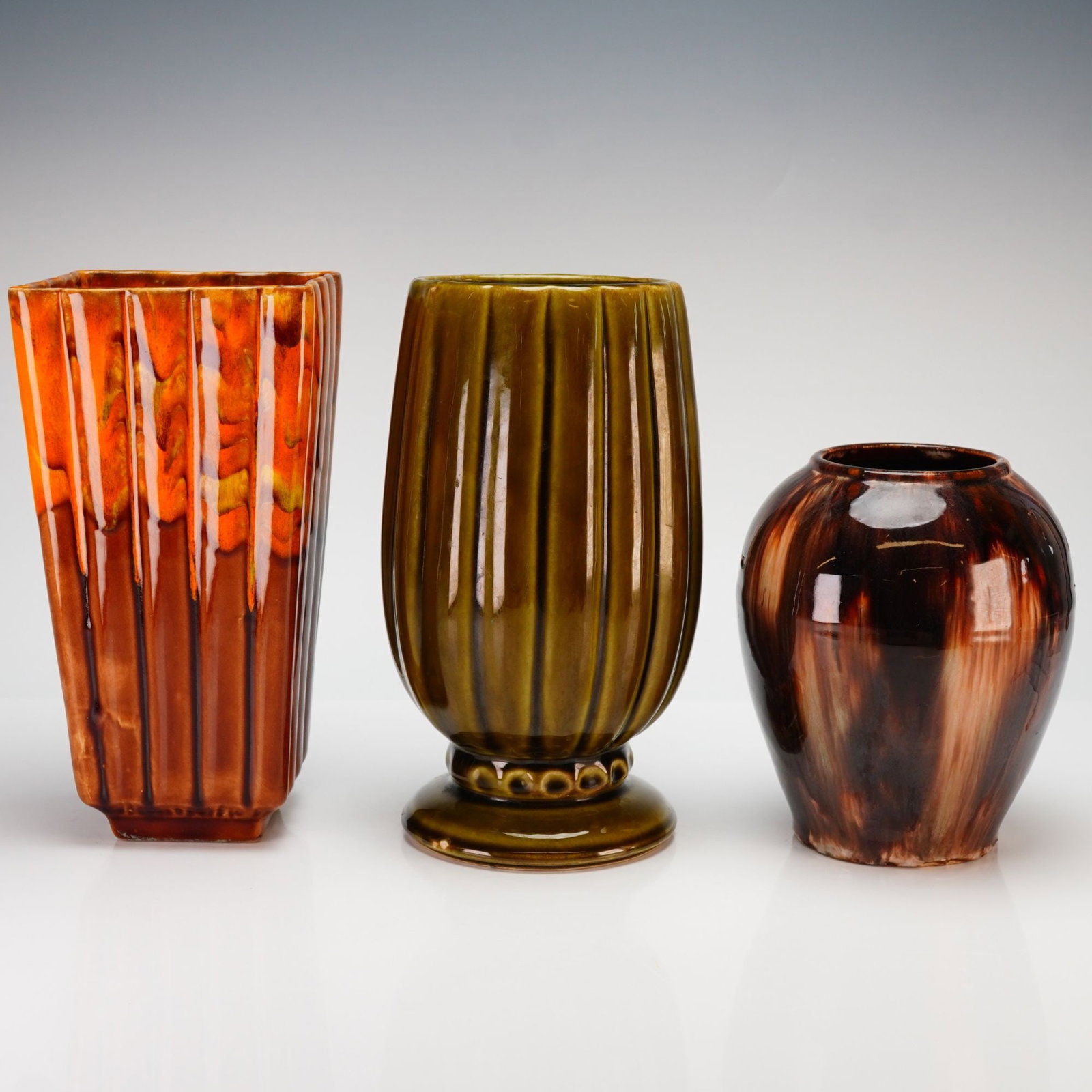 Three Brush McCoy and McCoy Pottery Vases (1 of 4)