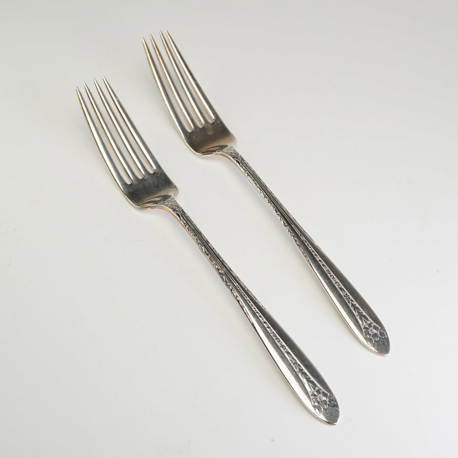 A Pair of National Silver Co. Sterling Silver Forks in the Margaret Rose Pattern (1 of 3)