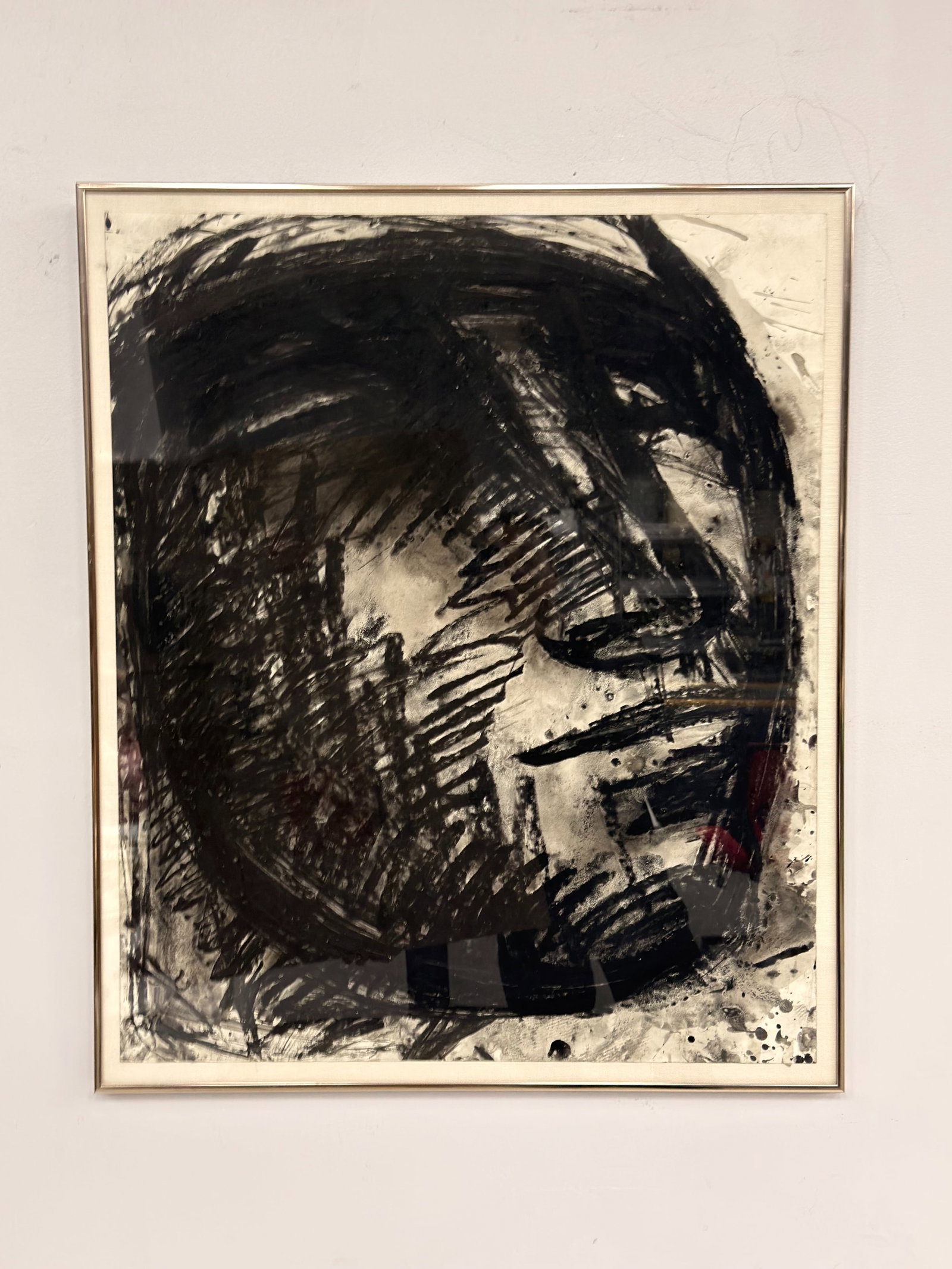 Sylvia Schuster (American, b. 1943) Mixed Media on Paper, Neo-Expressionist Portrait (1 of 4)