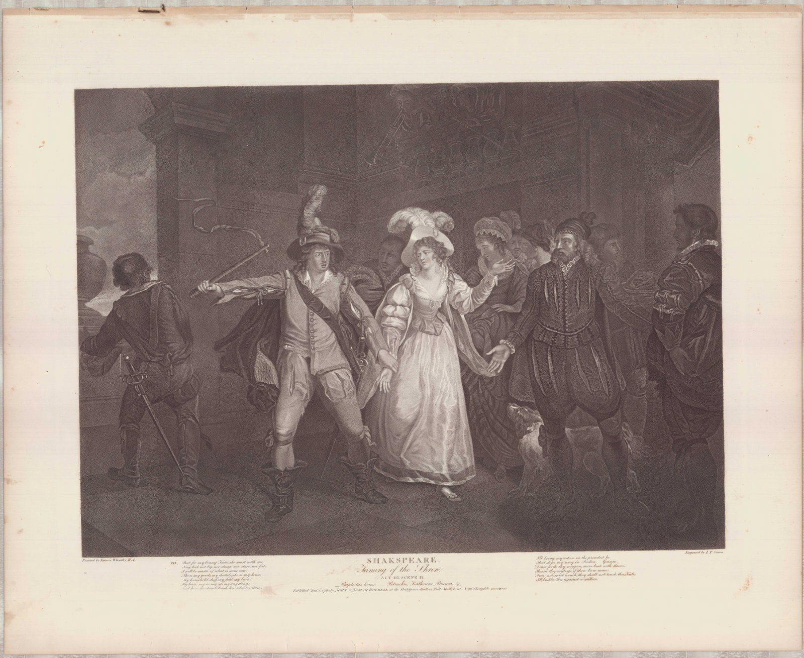 Francis Wheatley Engraving Taming of the Shrew Boydell Gallery 1795 (1 of 1)